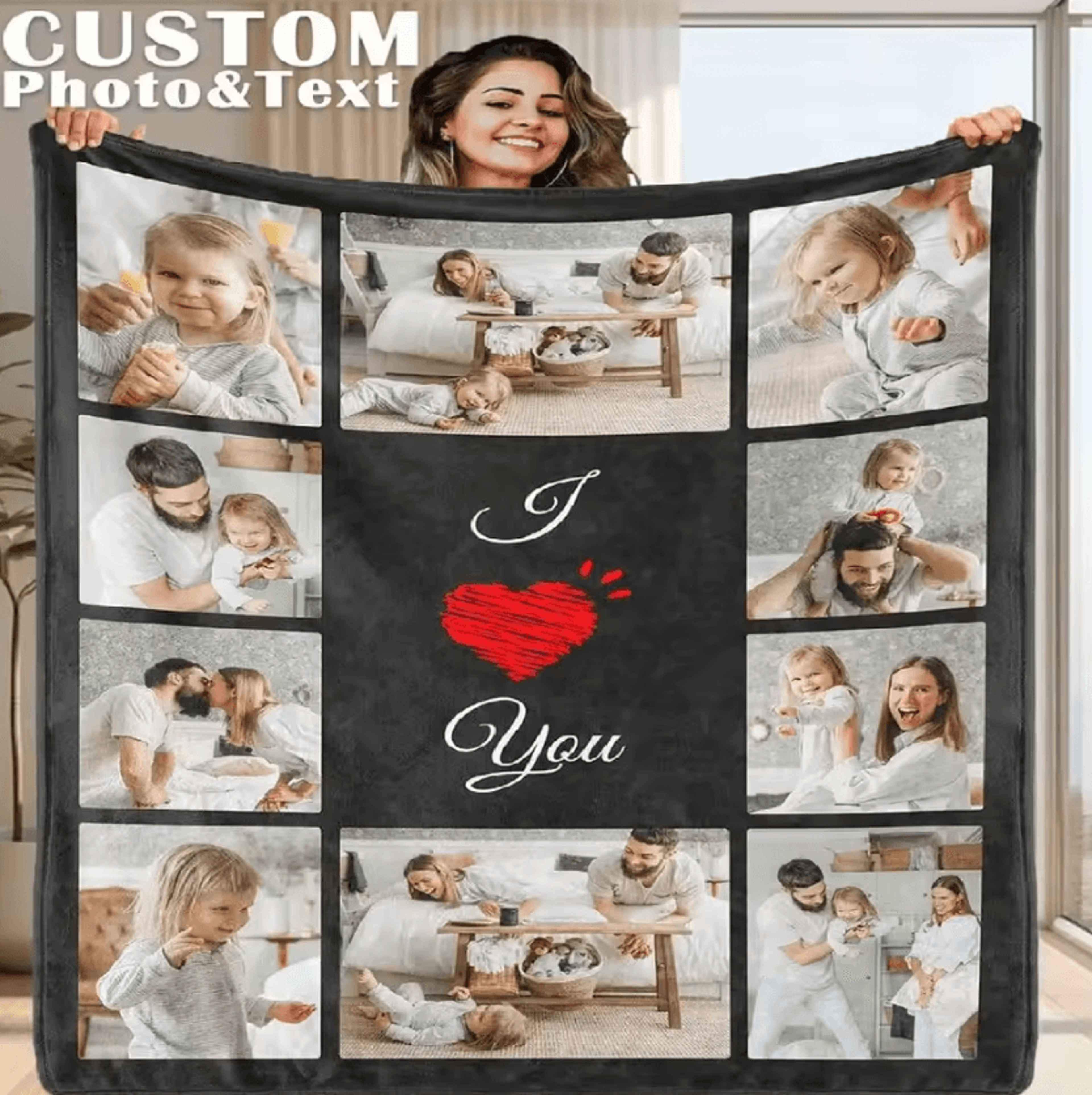 personalized photo memory blanket