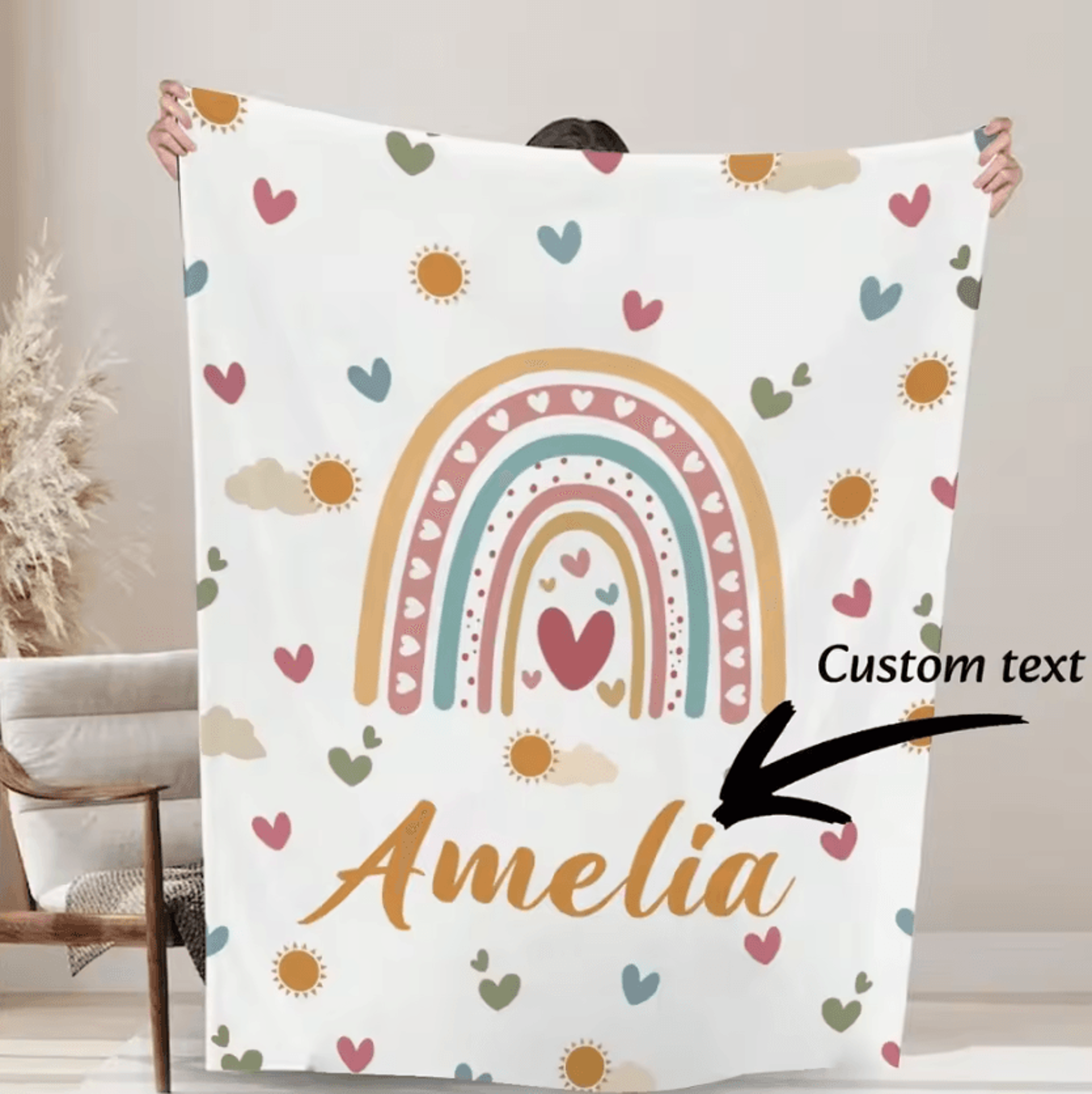 personalized name flannel blanket for kids