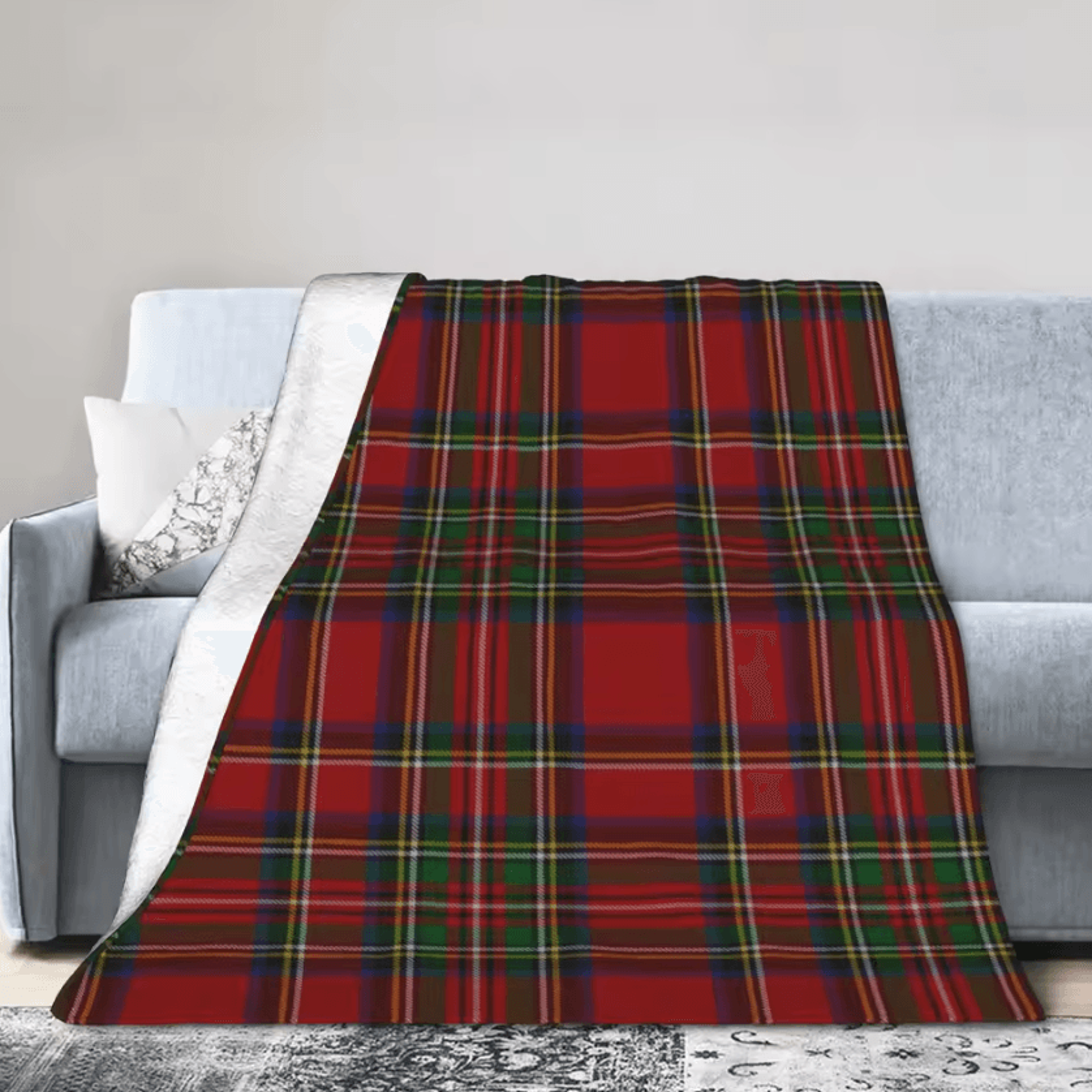royal stewart tartan plaid soft fleece throw blanket