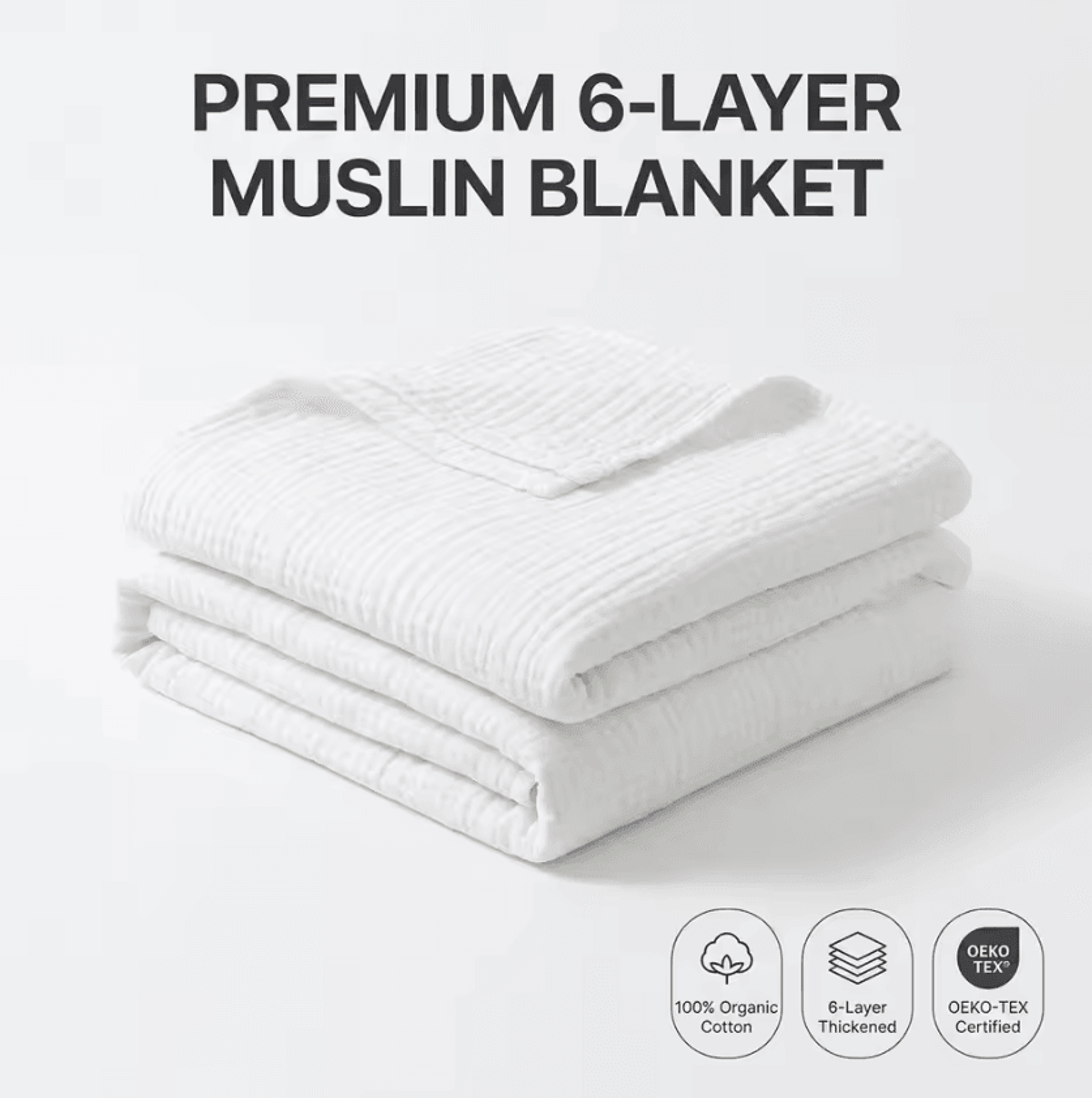 premium 6 layer muslin cotton summer blanket