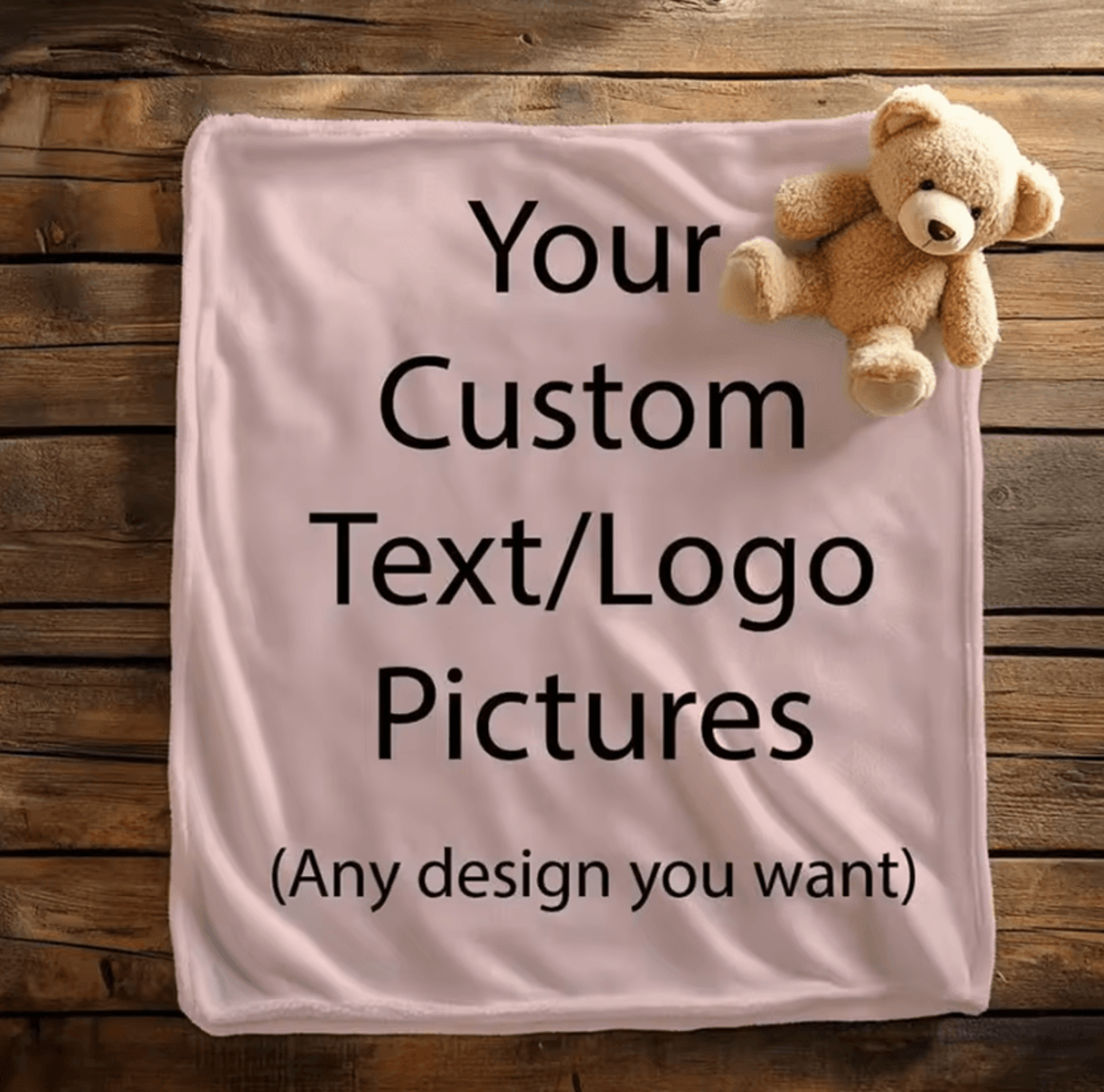 personalized photo and text flannel throw blanket