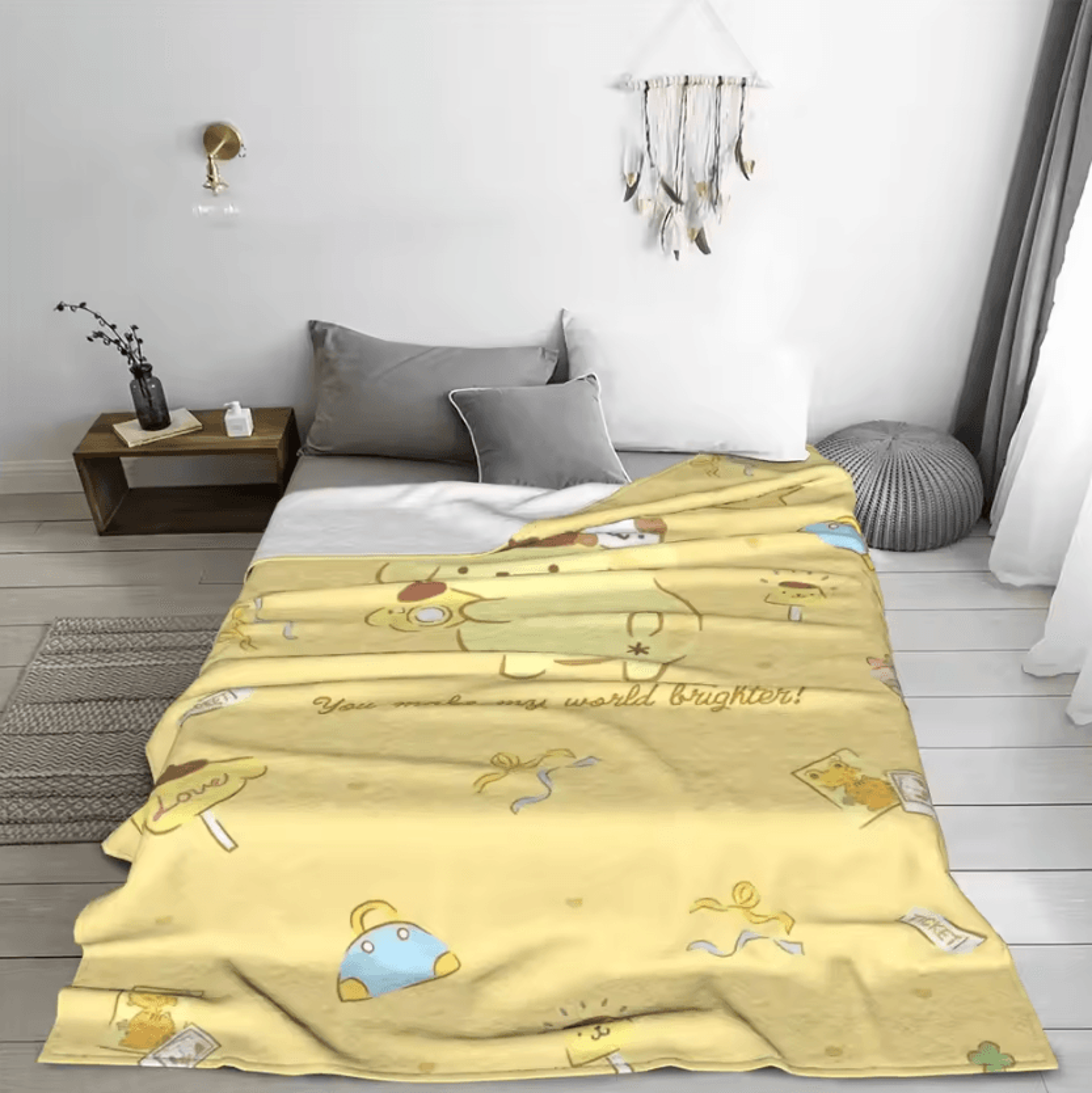 pompompurin soft fleece flannel throw blanket
