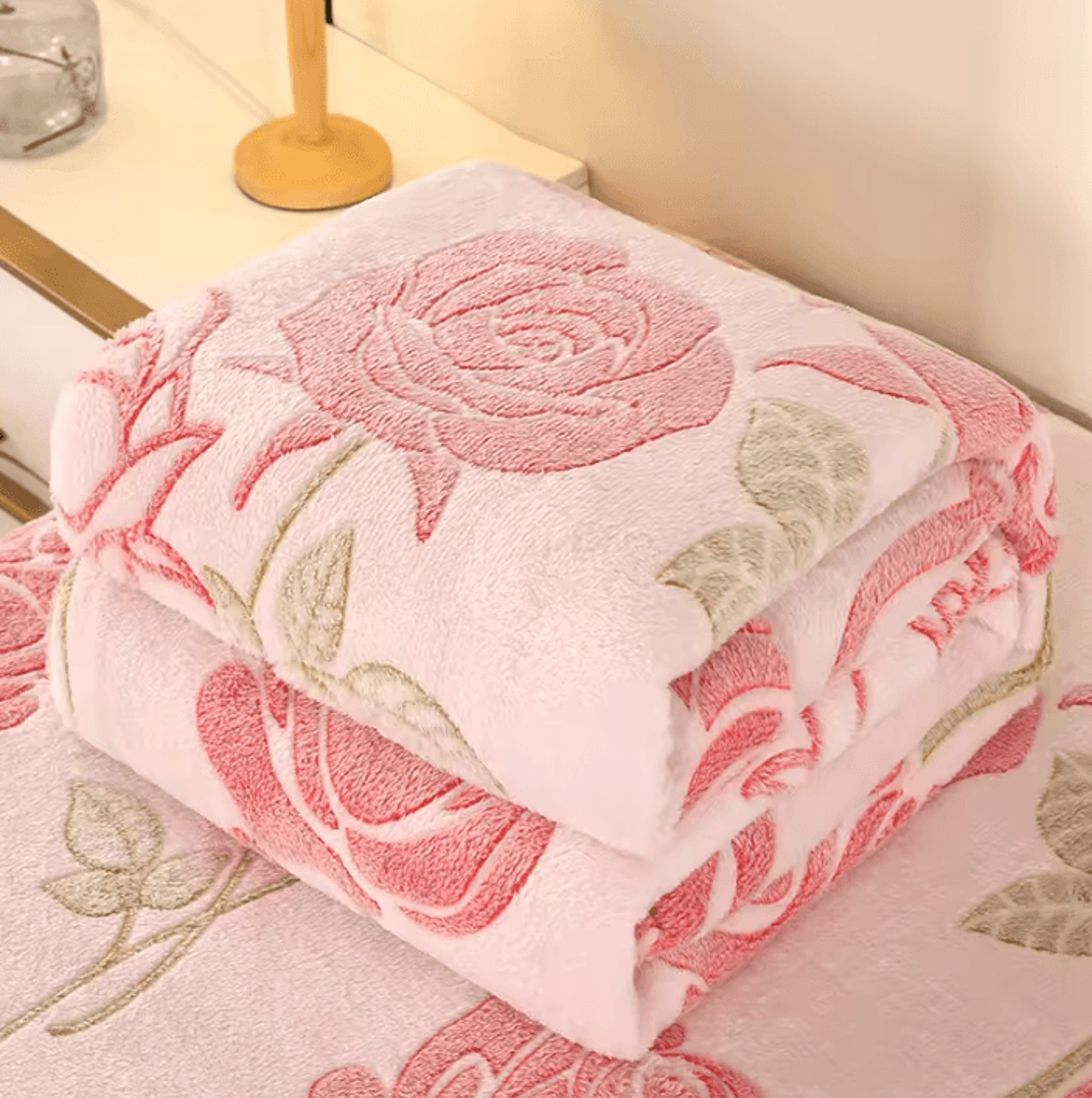 floral fleece travel and pet blanket
