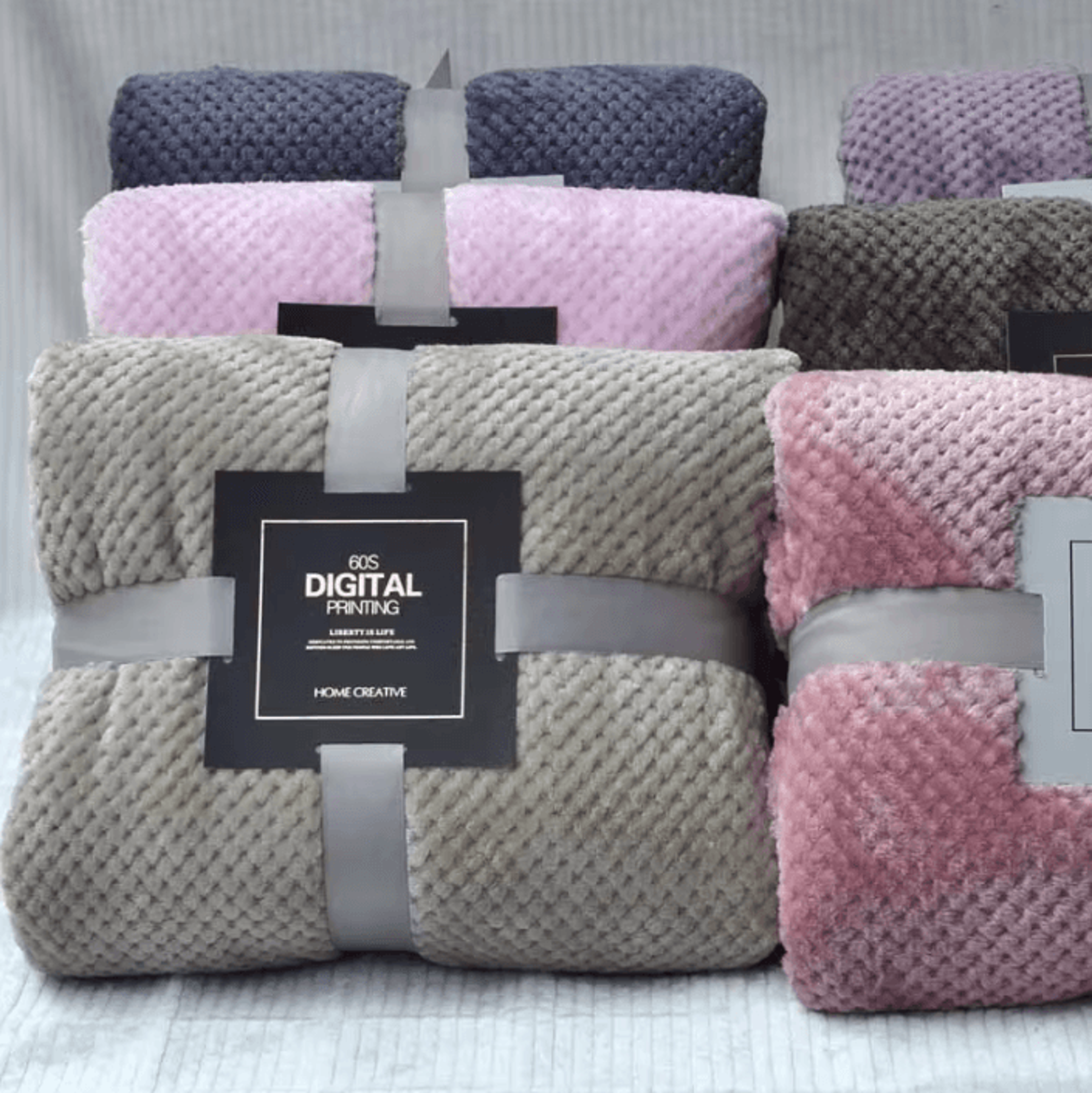 solid soft warm fleece bed and sofa blanket