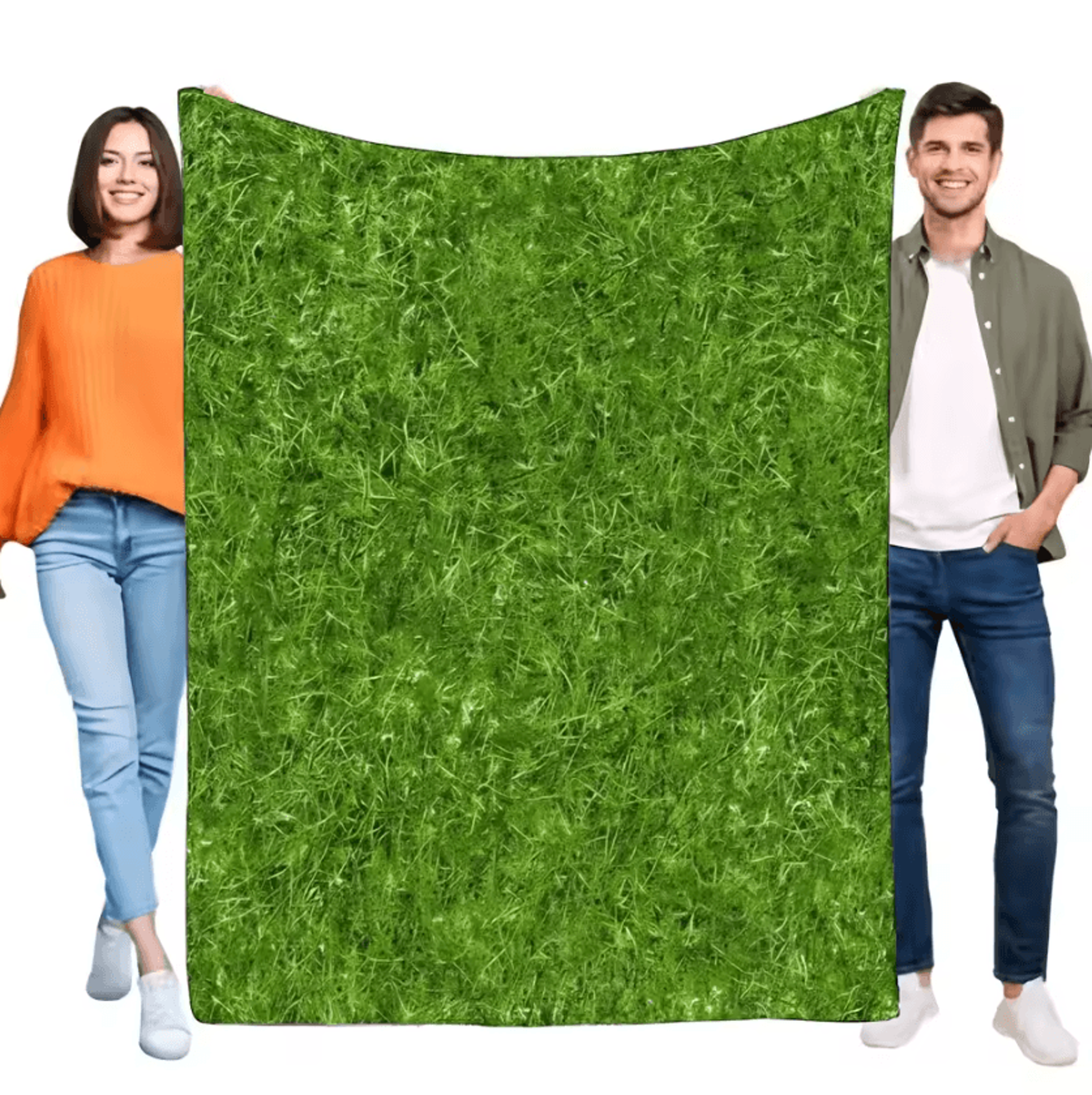 realistic green grass soft flannel throw blanket