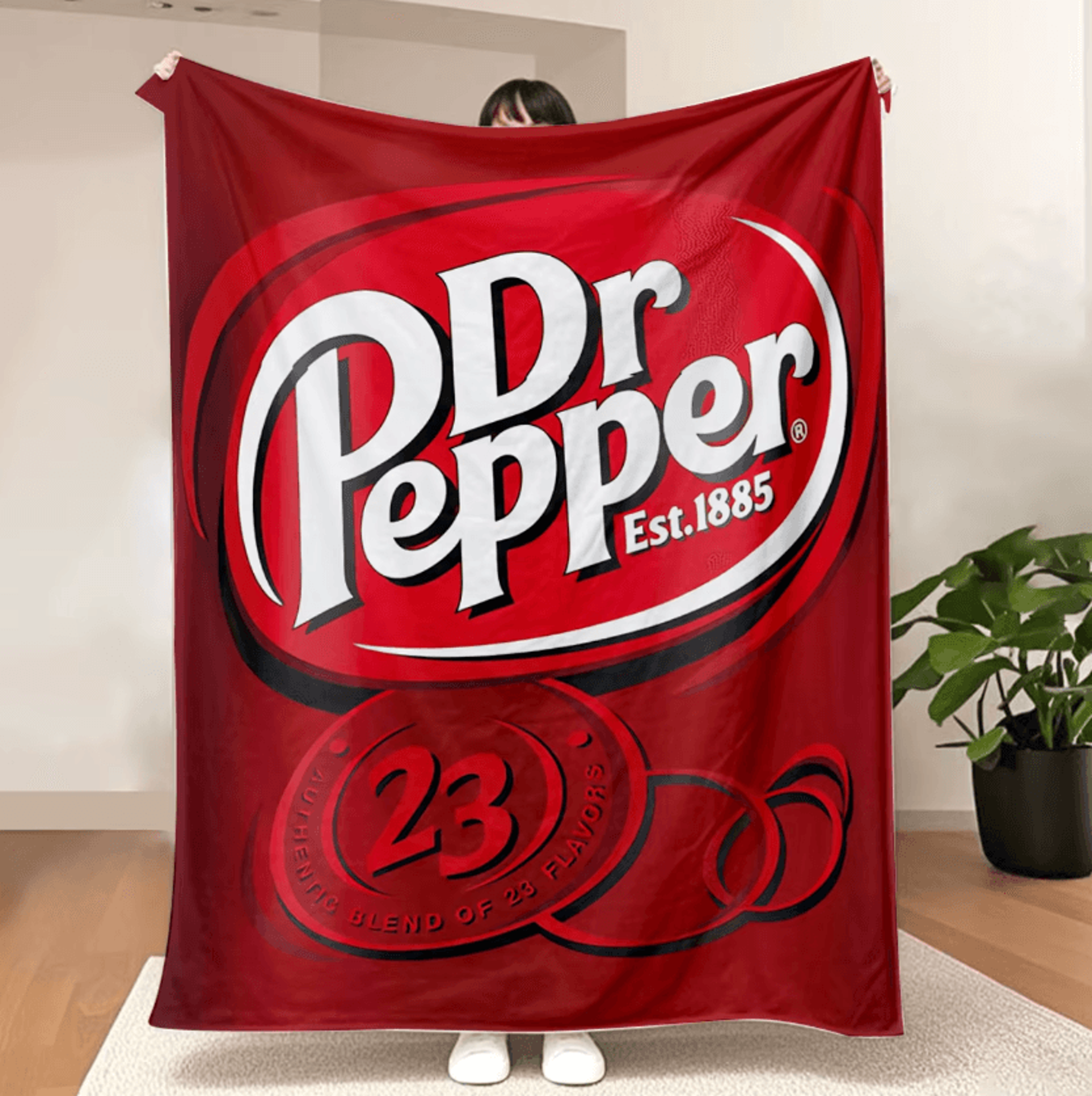 dr pepper soft flannel throw blanket