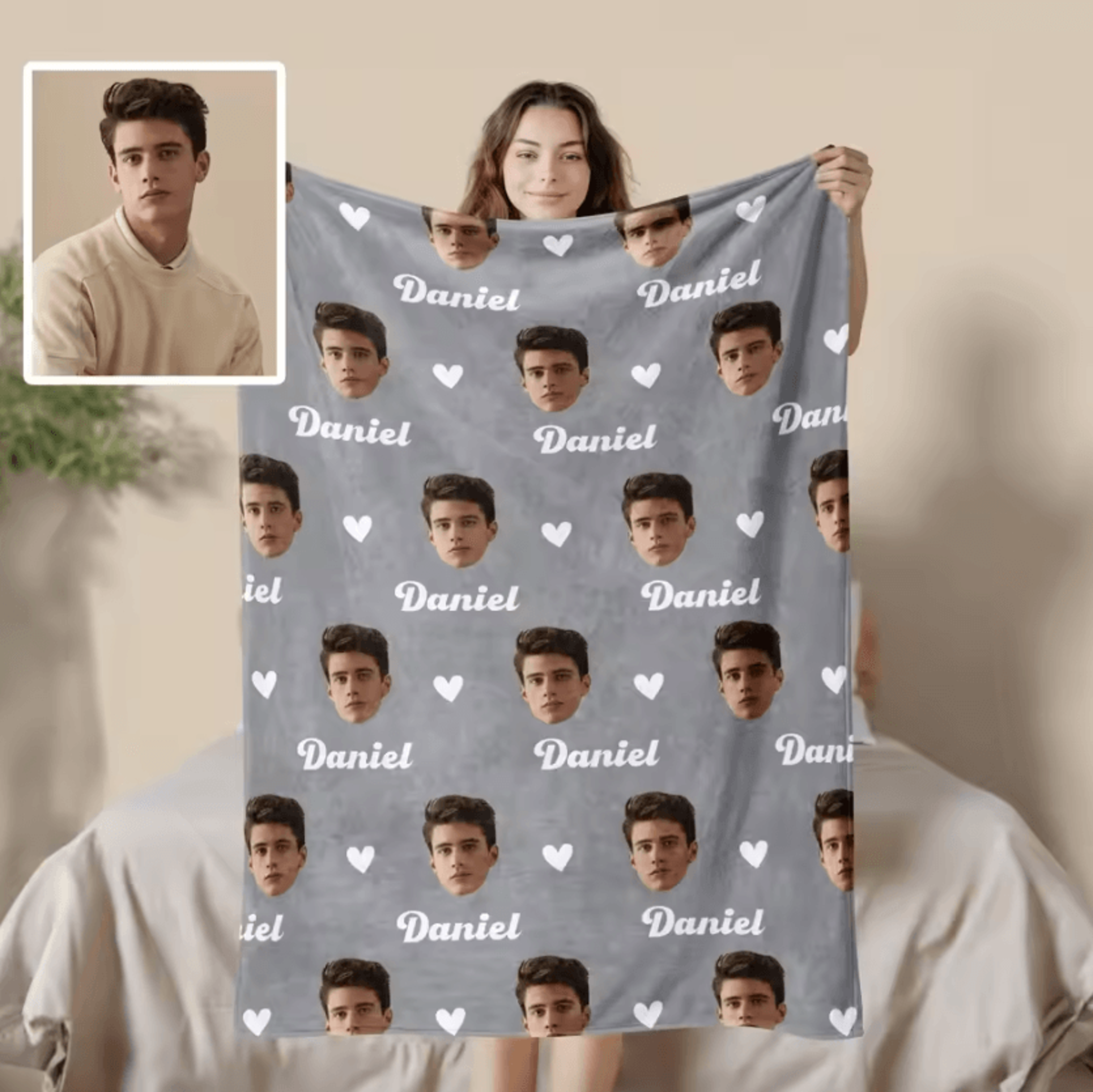 personalized photo flannel blanket
