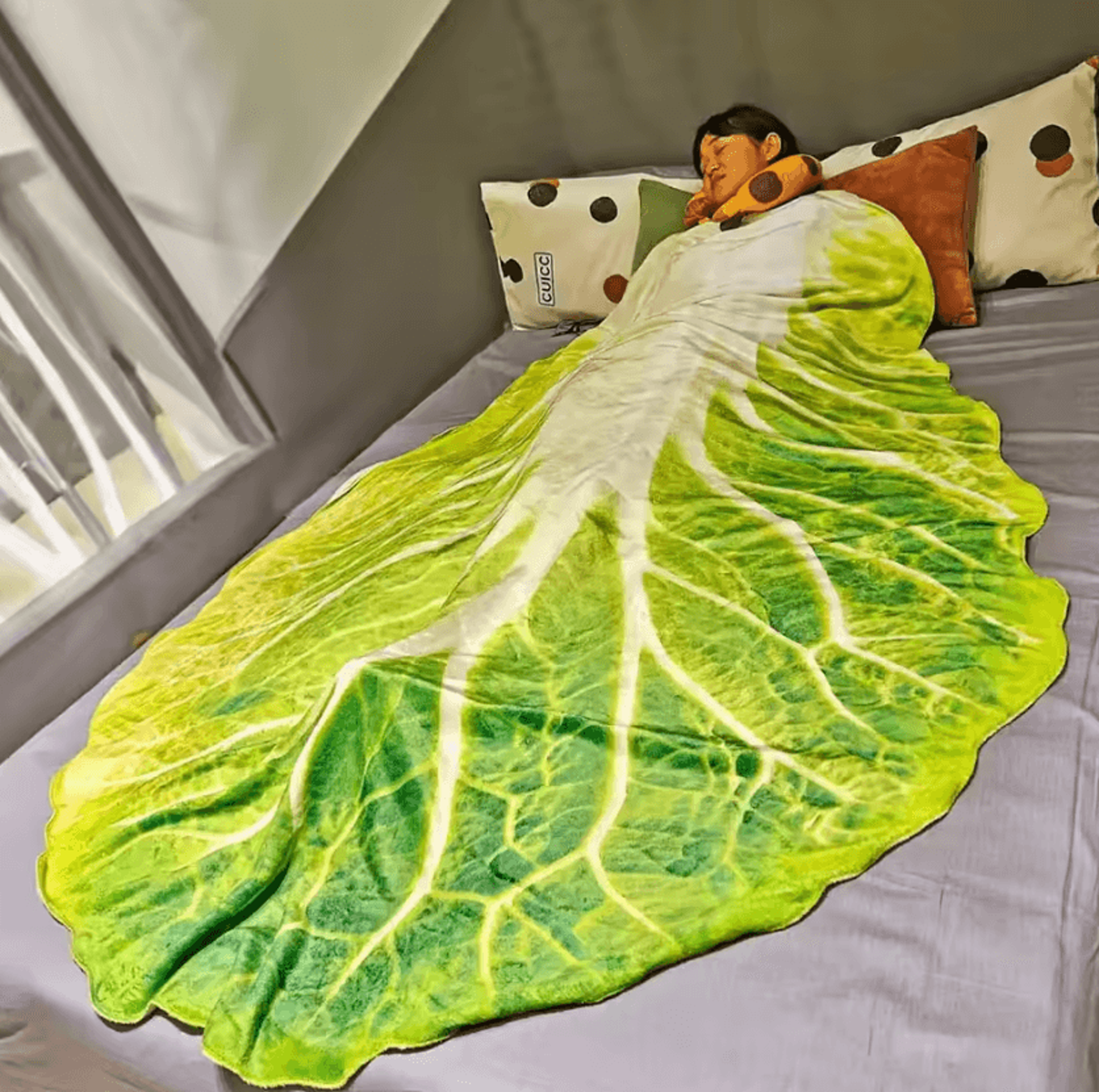 double sided cabbage flannel throw blanket