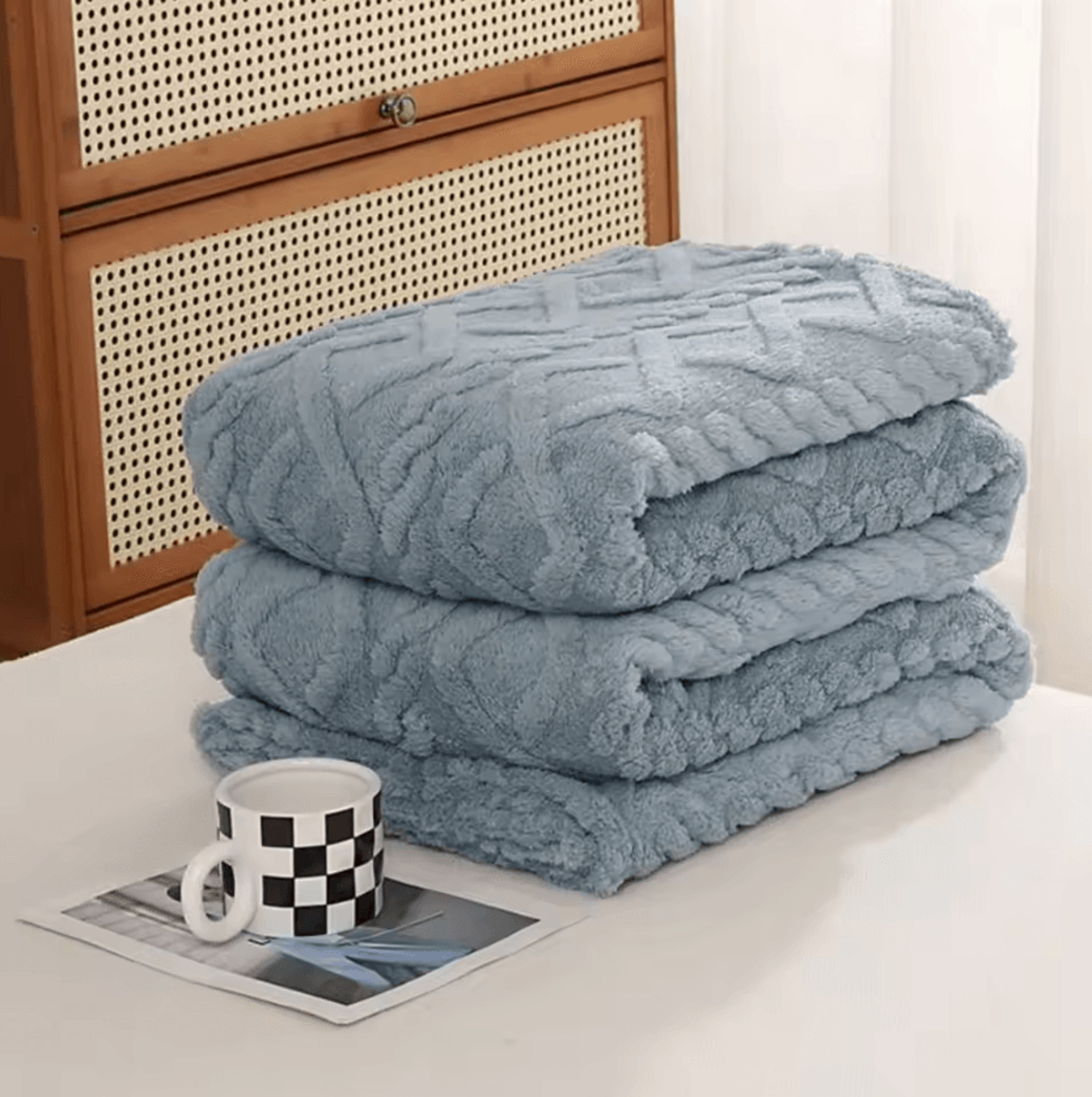 embossed plush flannel throw blanket