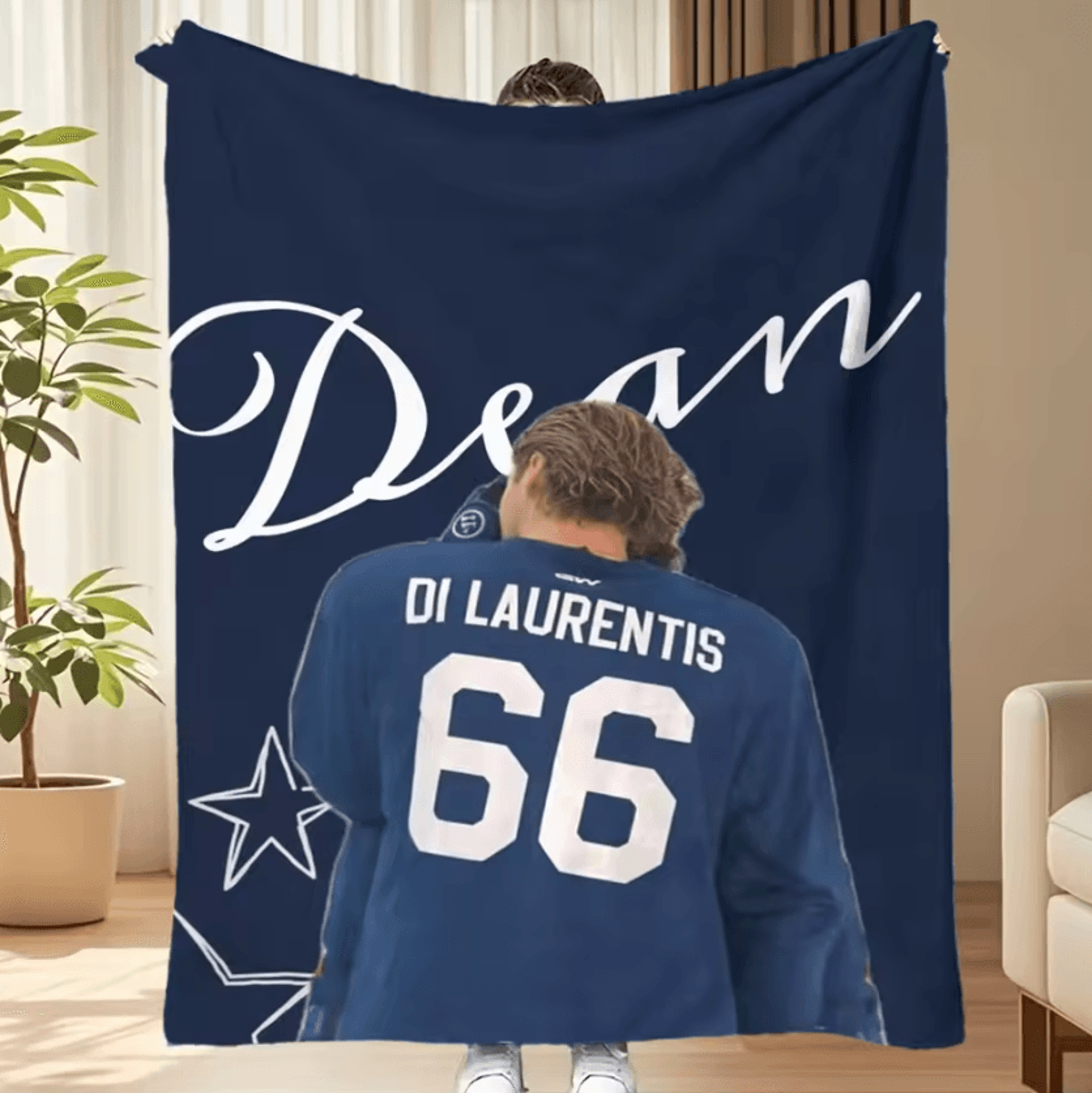 graham 44 hockey jersey flannel throw blanket
