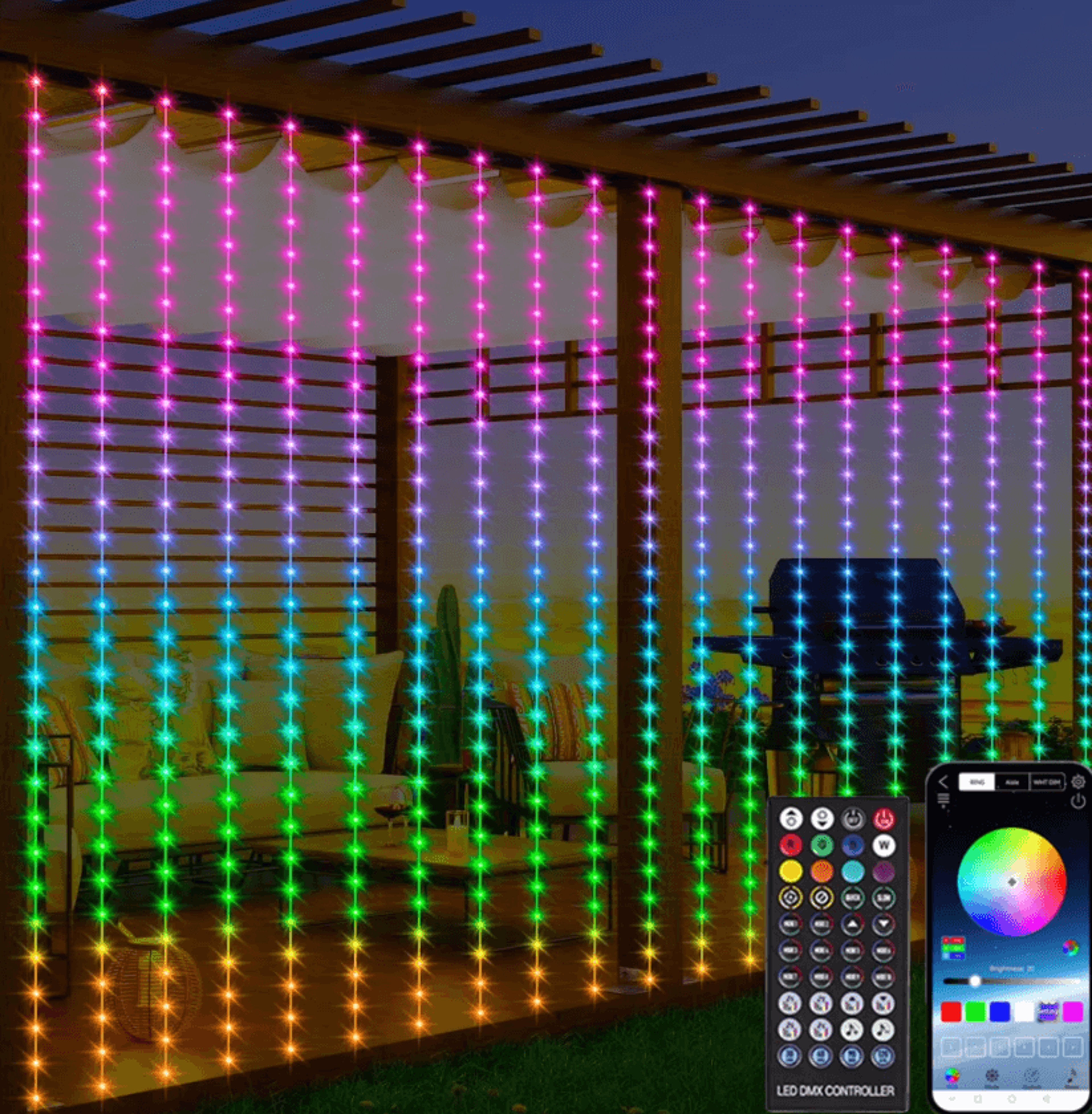 3m rgb smart led curtain lights