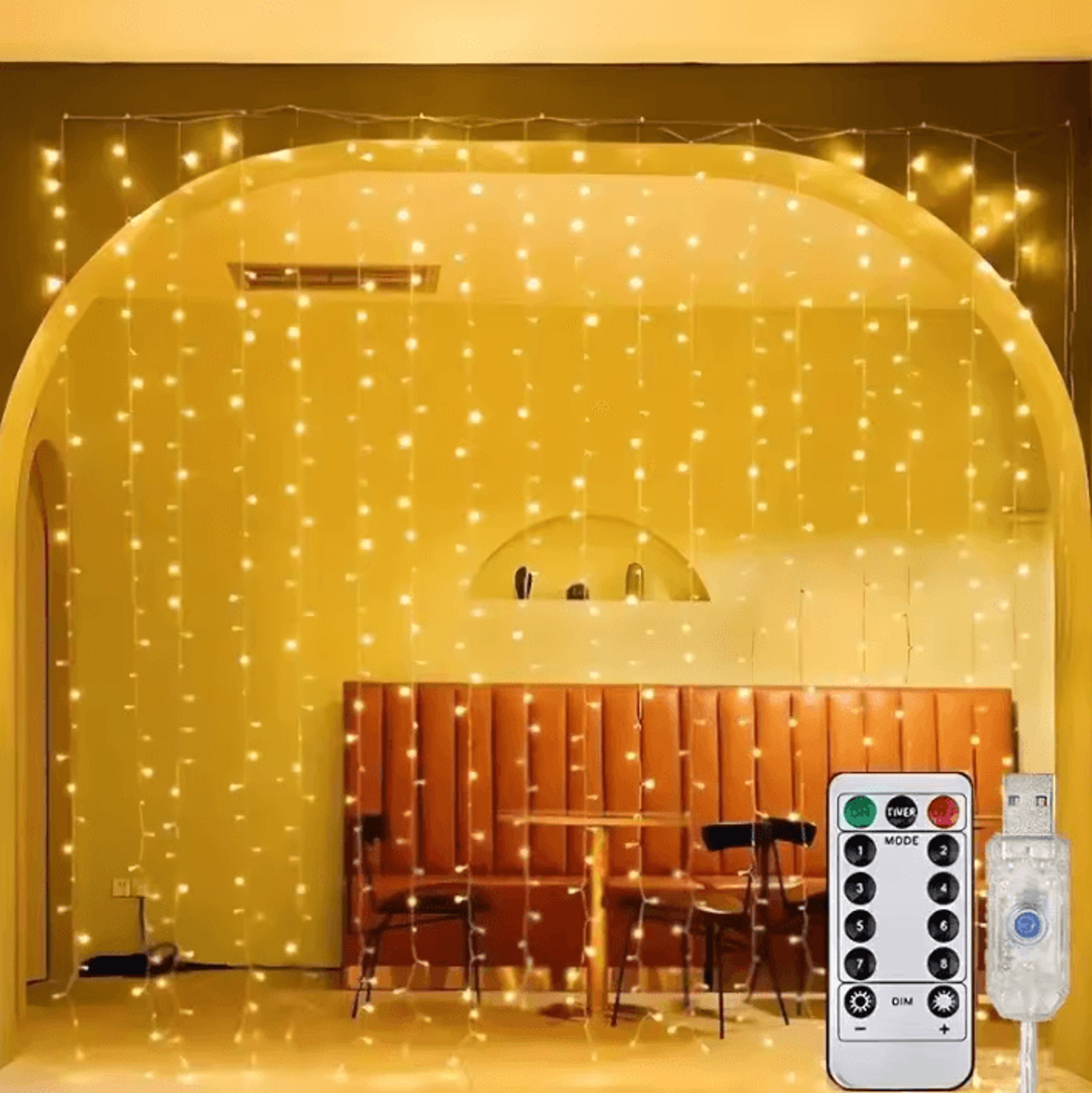 remote control usb curtain fairy lights
