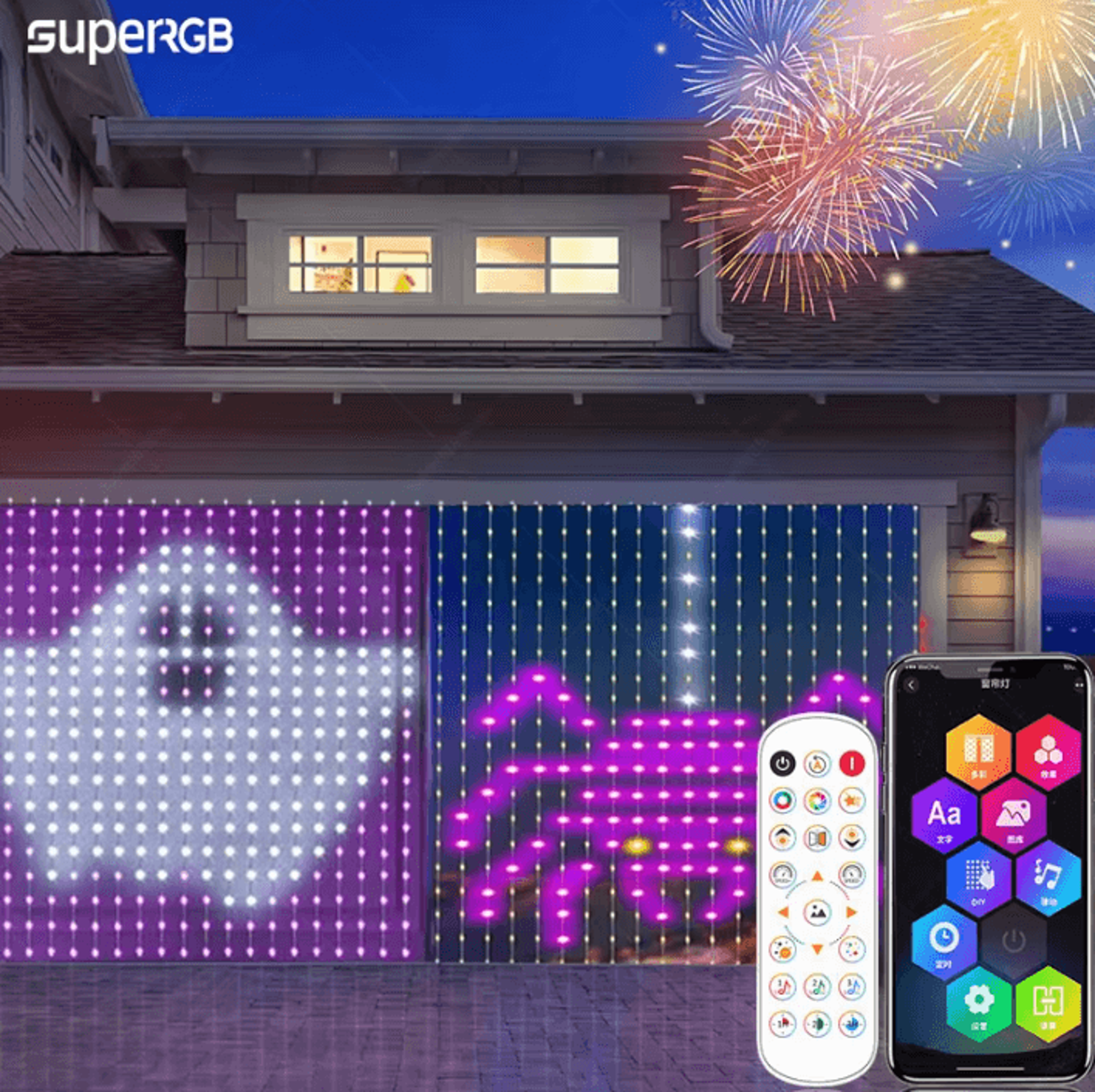 400 led smart music sync curtain lights