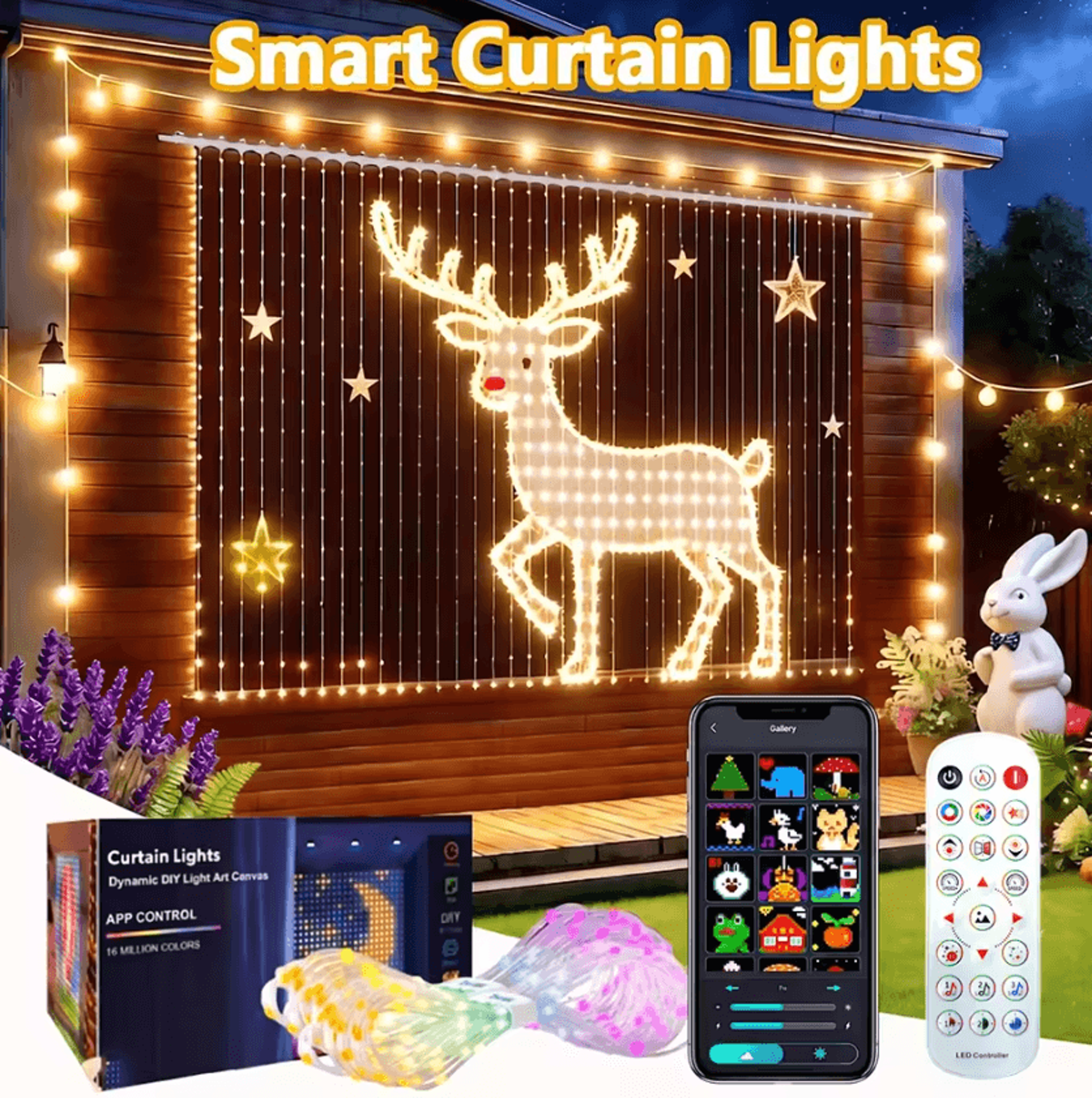 smart diy music sync curtain lights