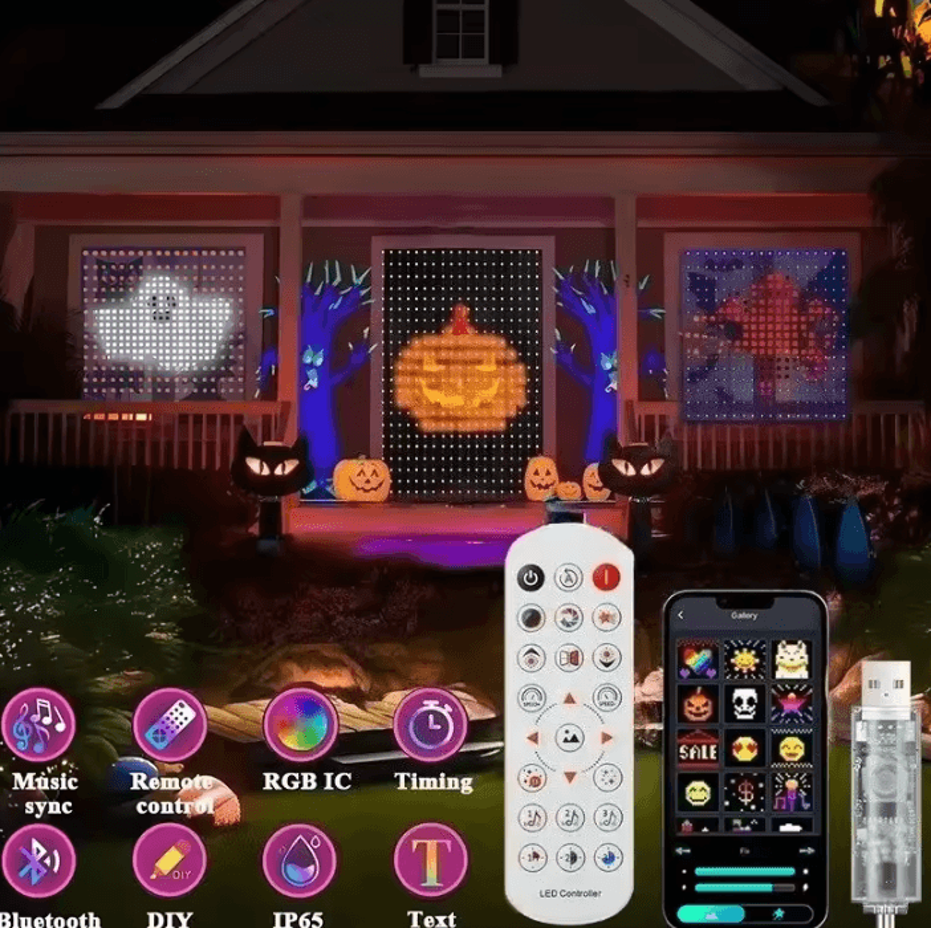 usb smart rgb diy picture curtain lights