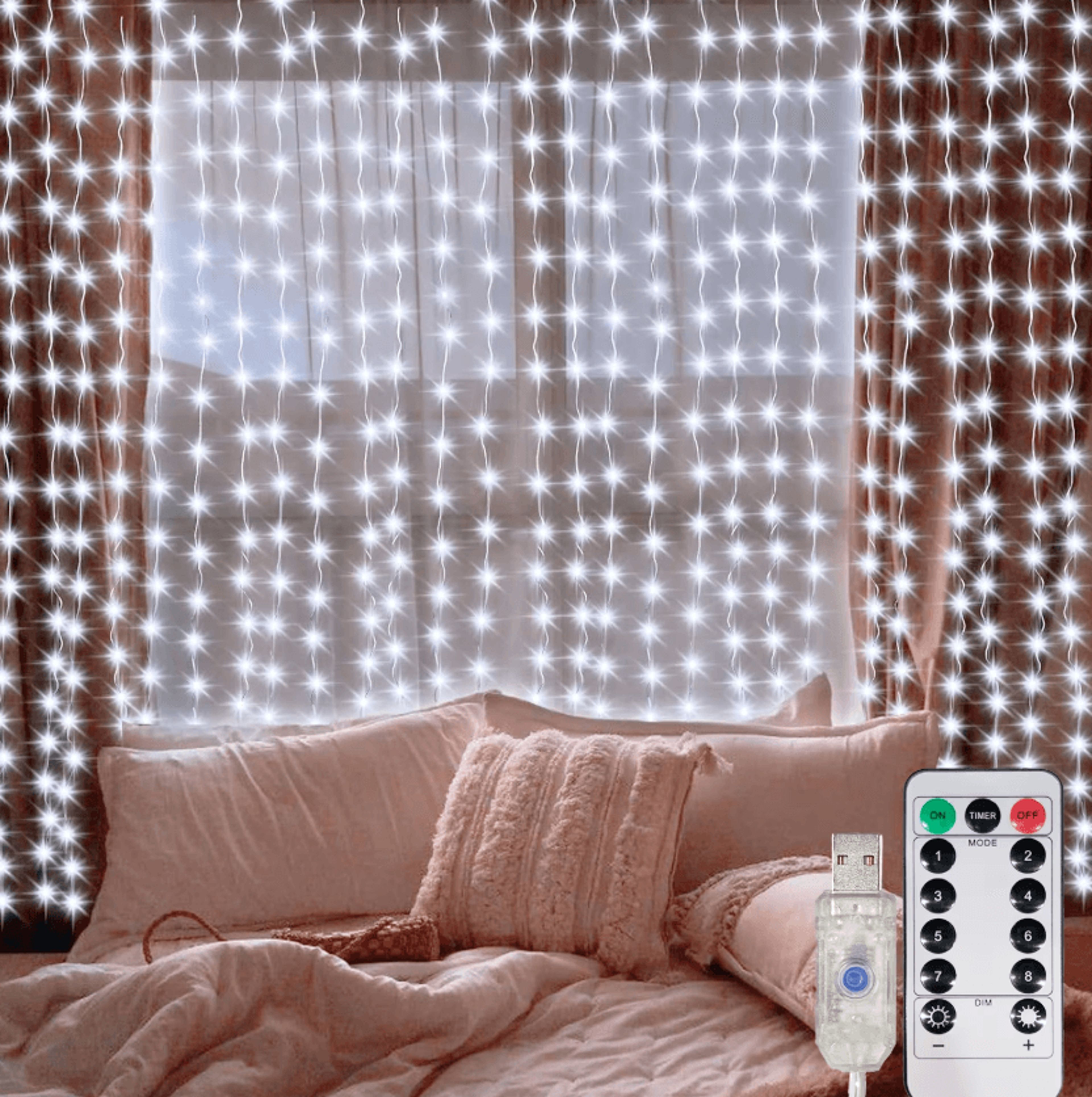 usb hanging fairy lights with remote control