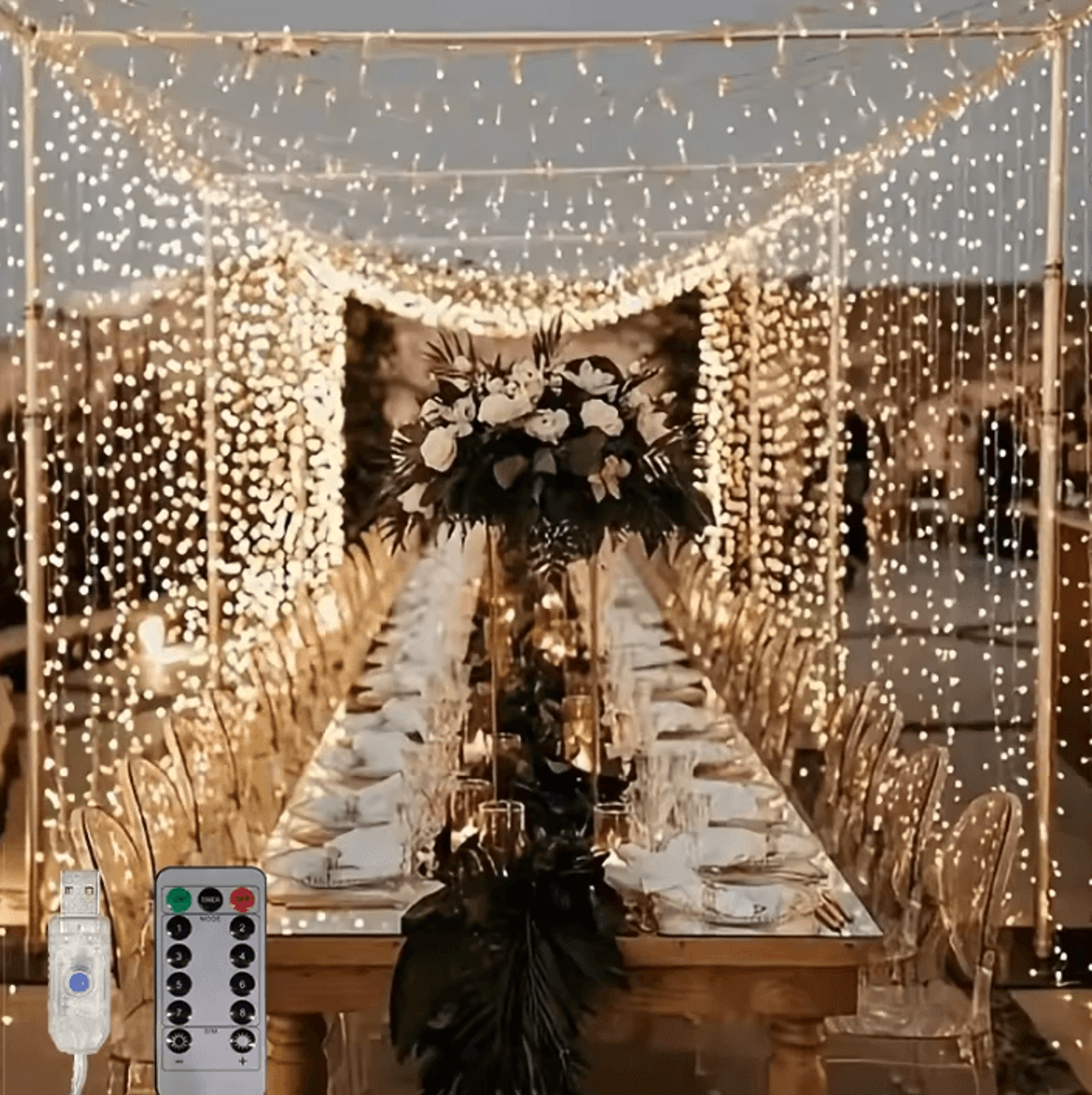 aesthetic usb curtain lights with 8 modes