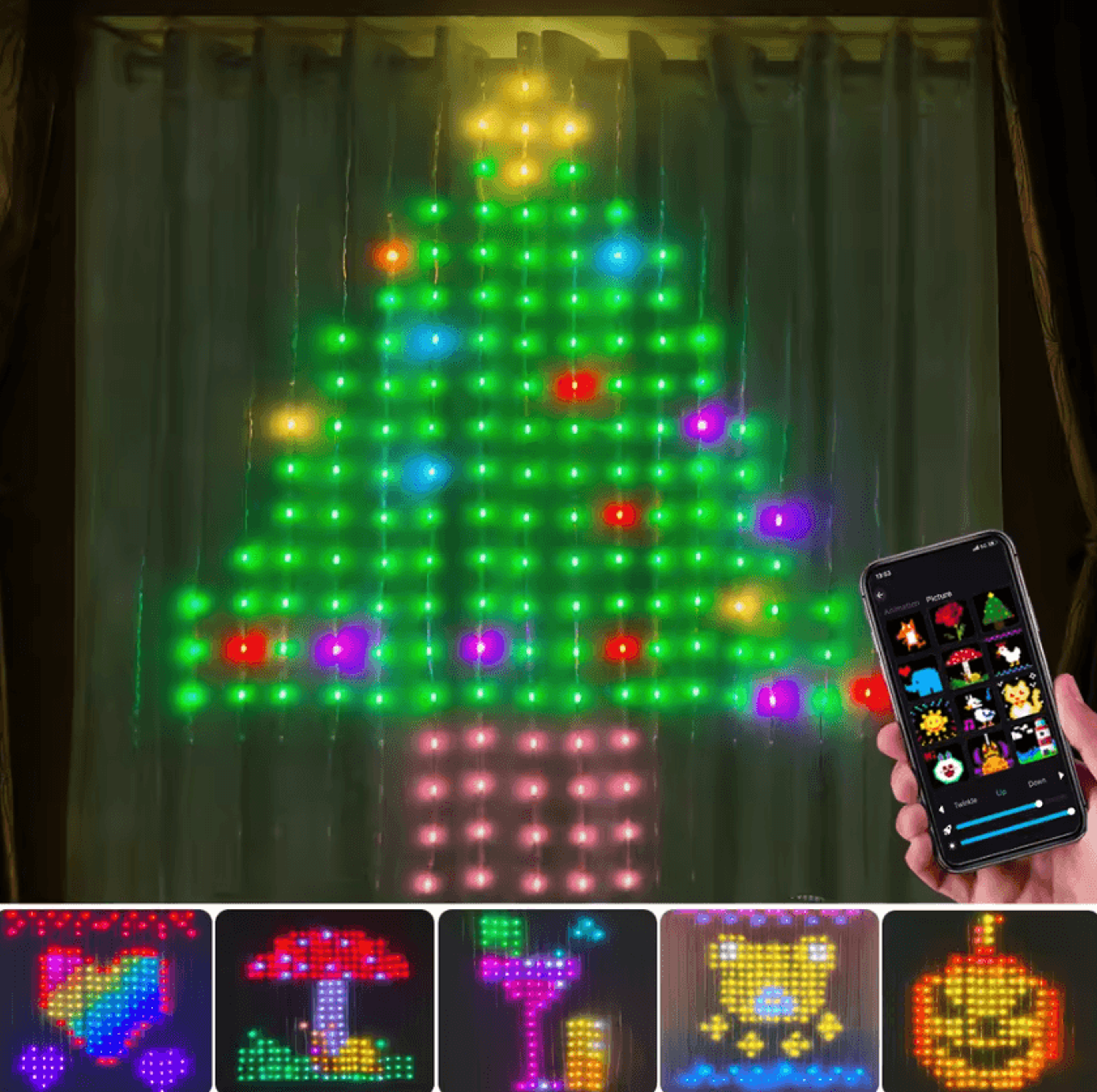 rgb remote control window curtain lights