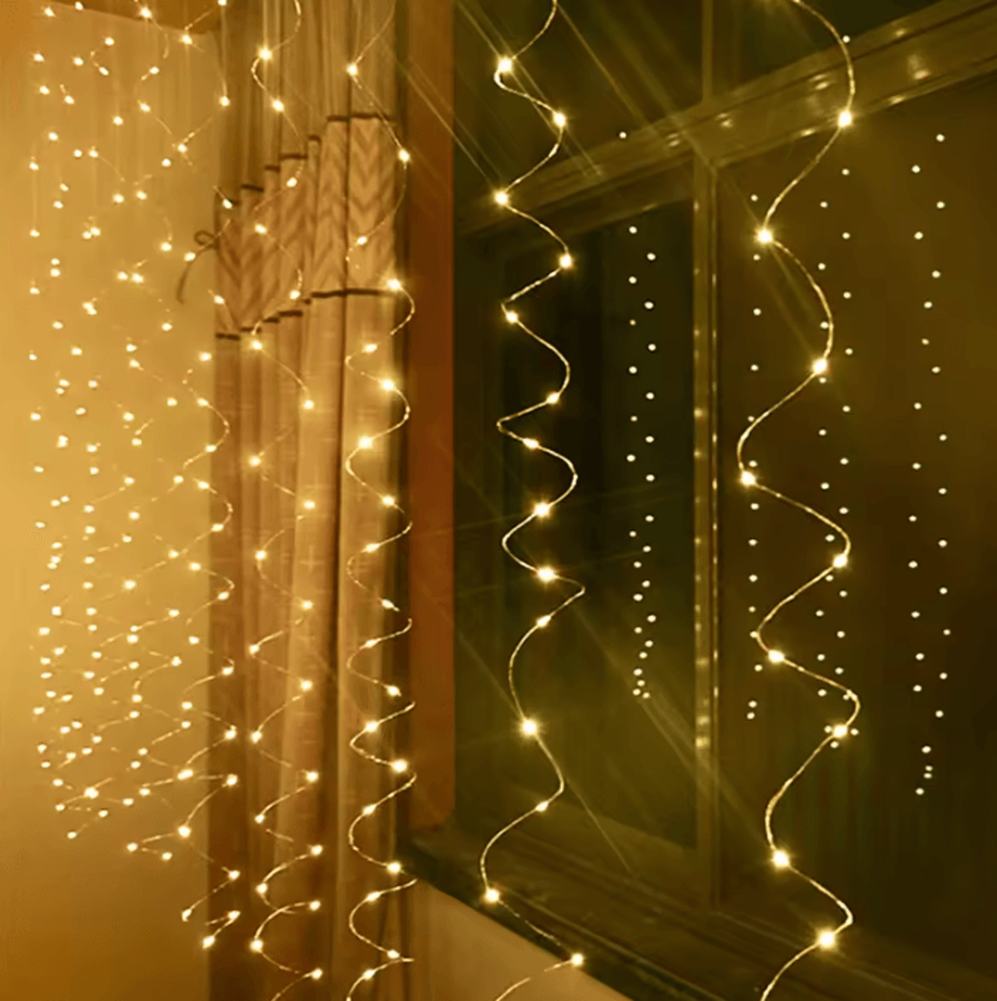 3m x 2m waterproof curtain fairy lights