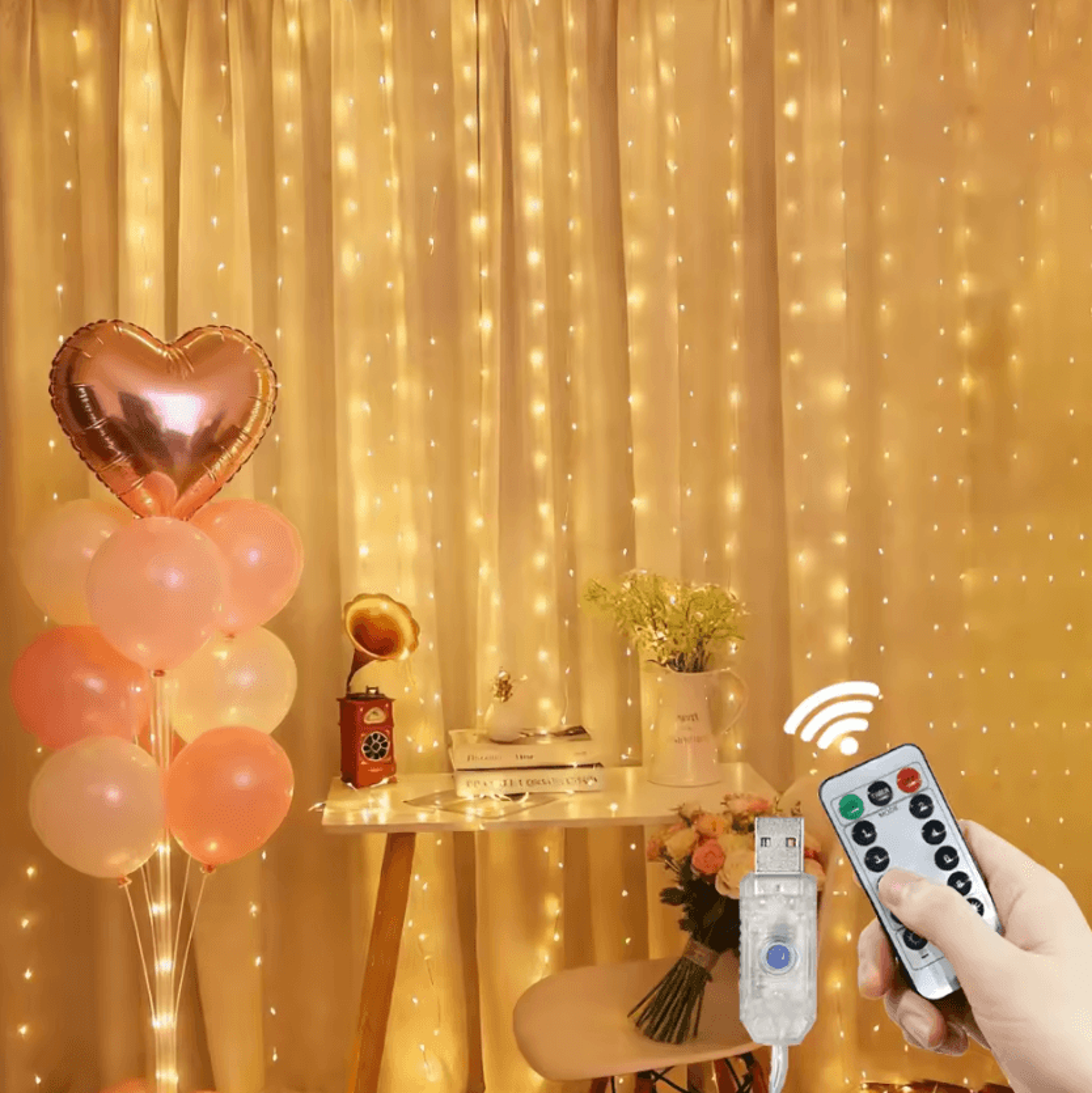 8 mode ramadan usb curtain fairy lights