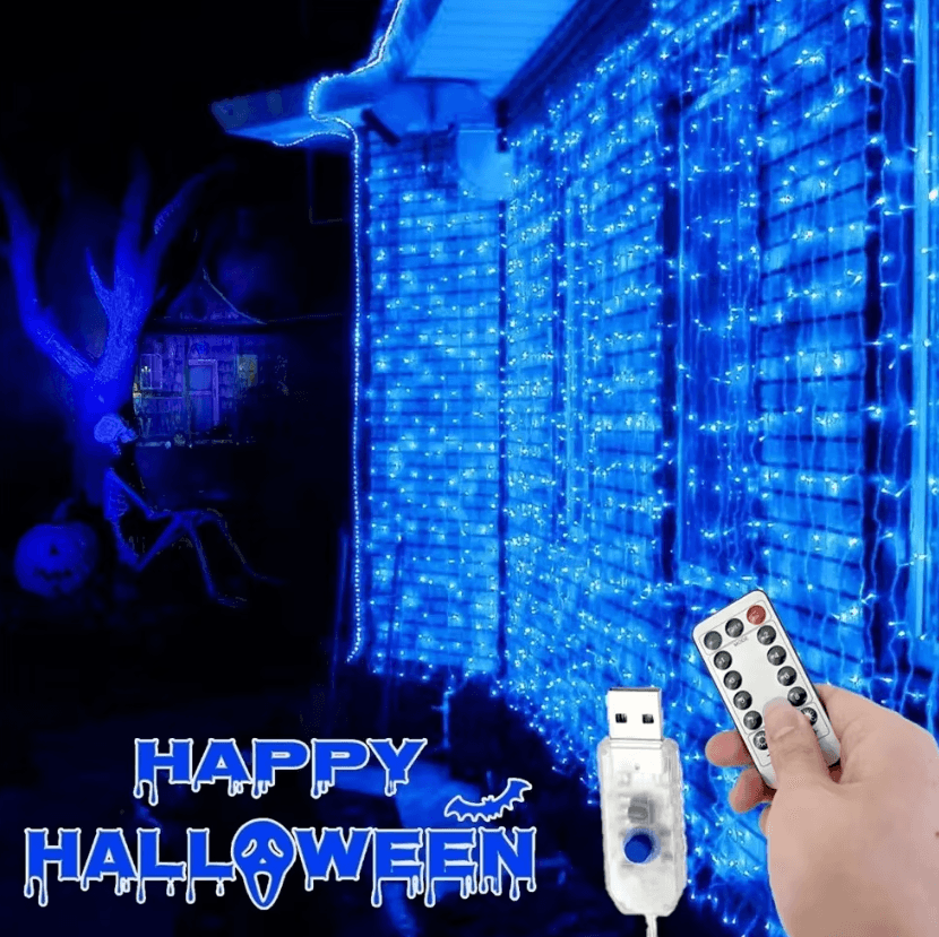 8 mode usb garland curtain lights
