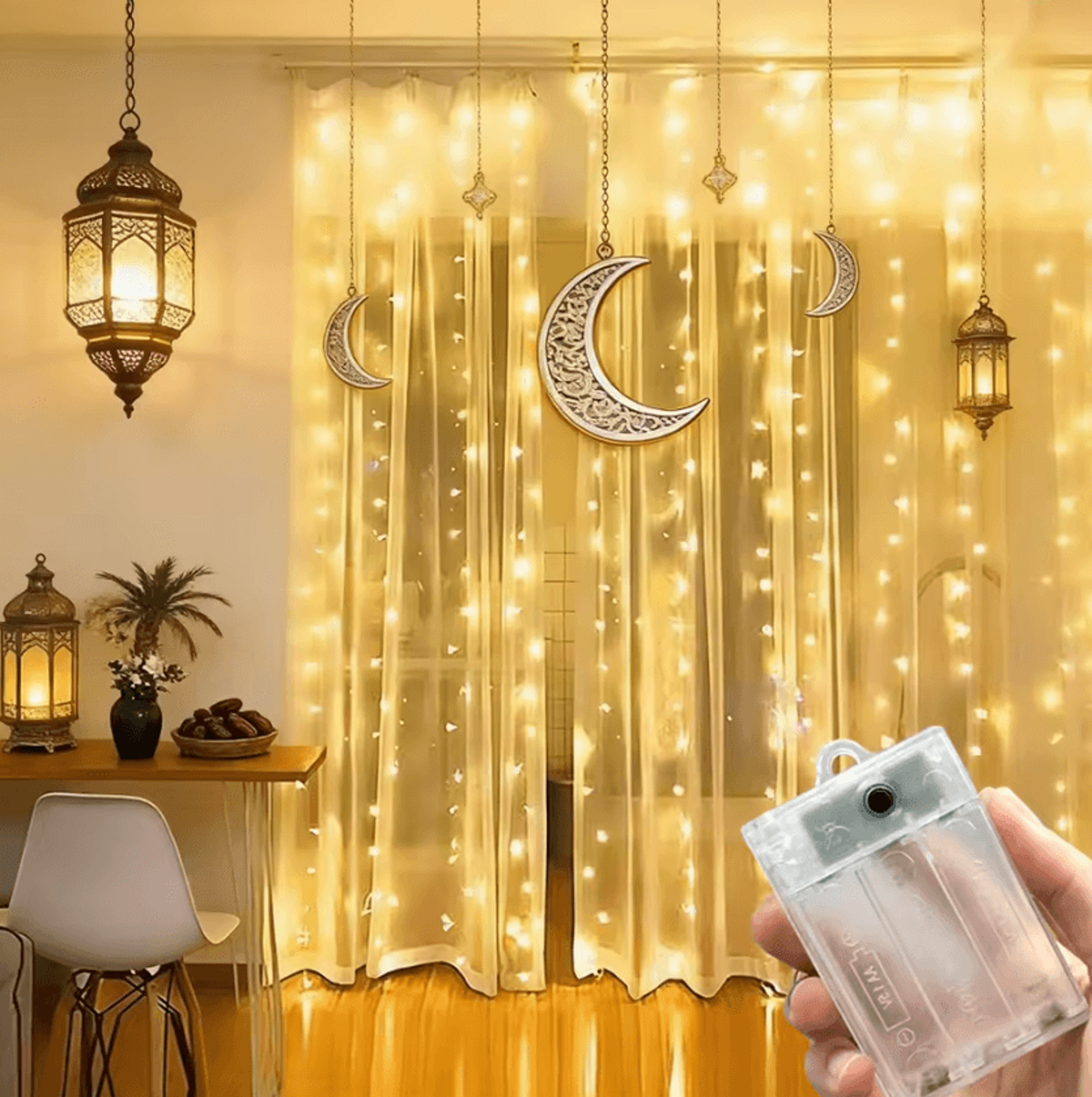 battery powered ramadan curtain lights