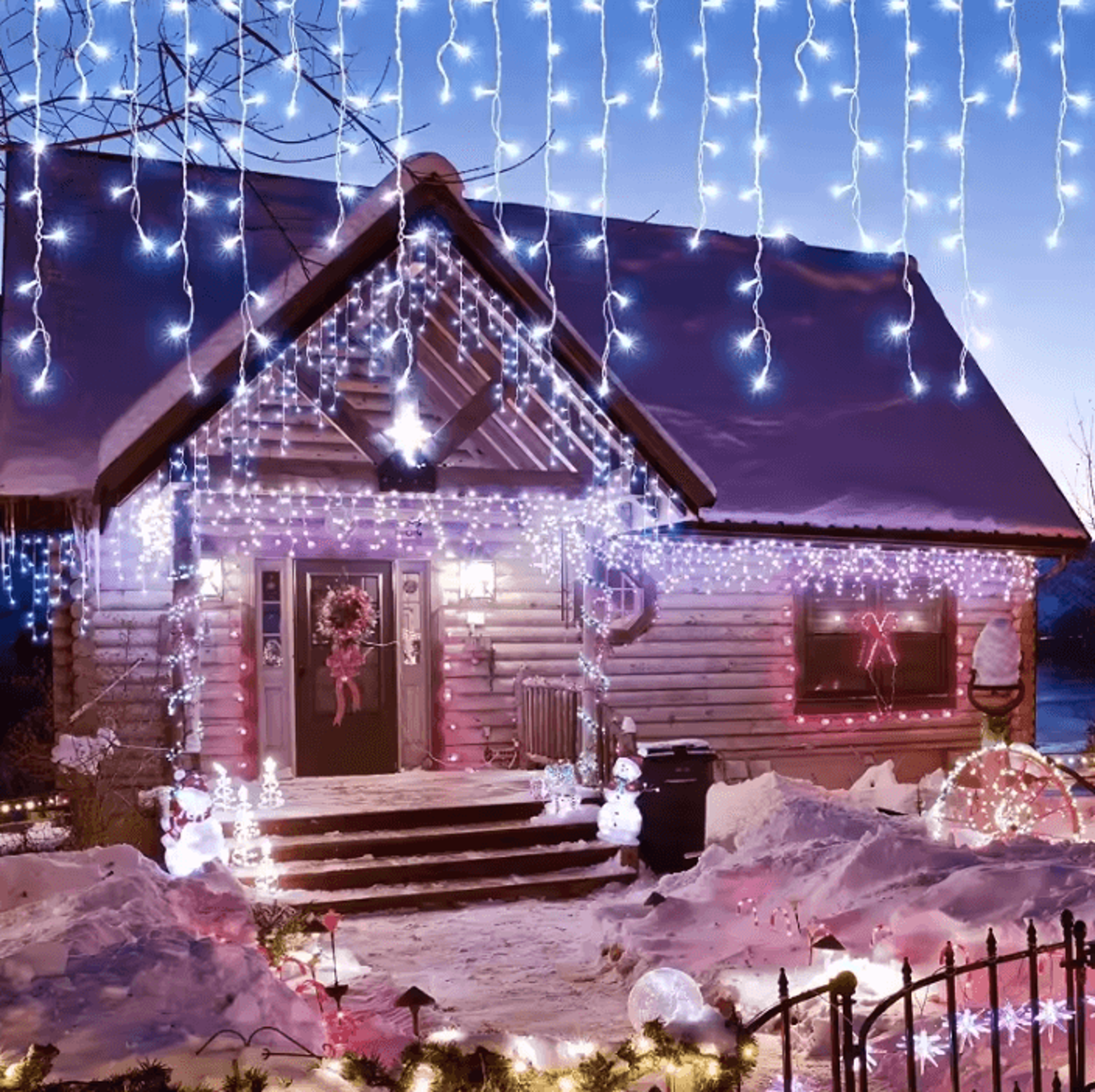 outdoor led icicle curtain lights for christmas and new year
