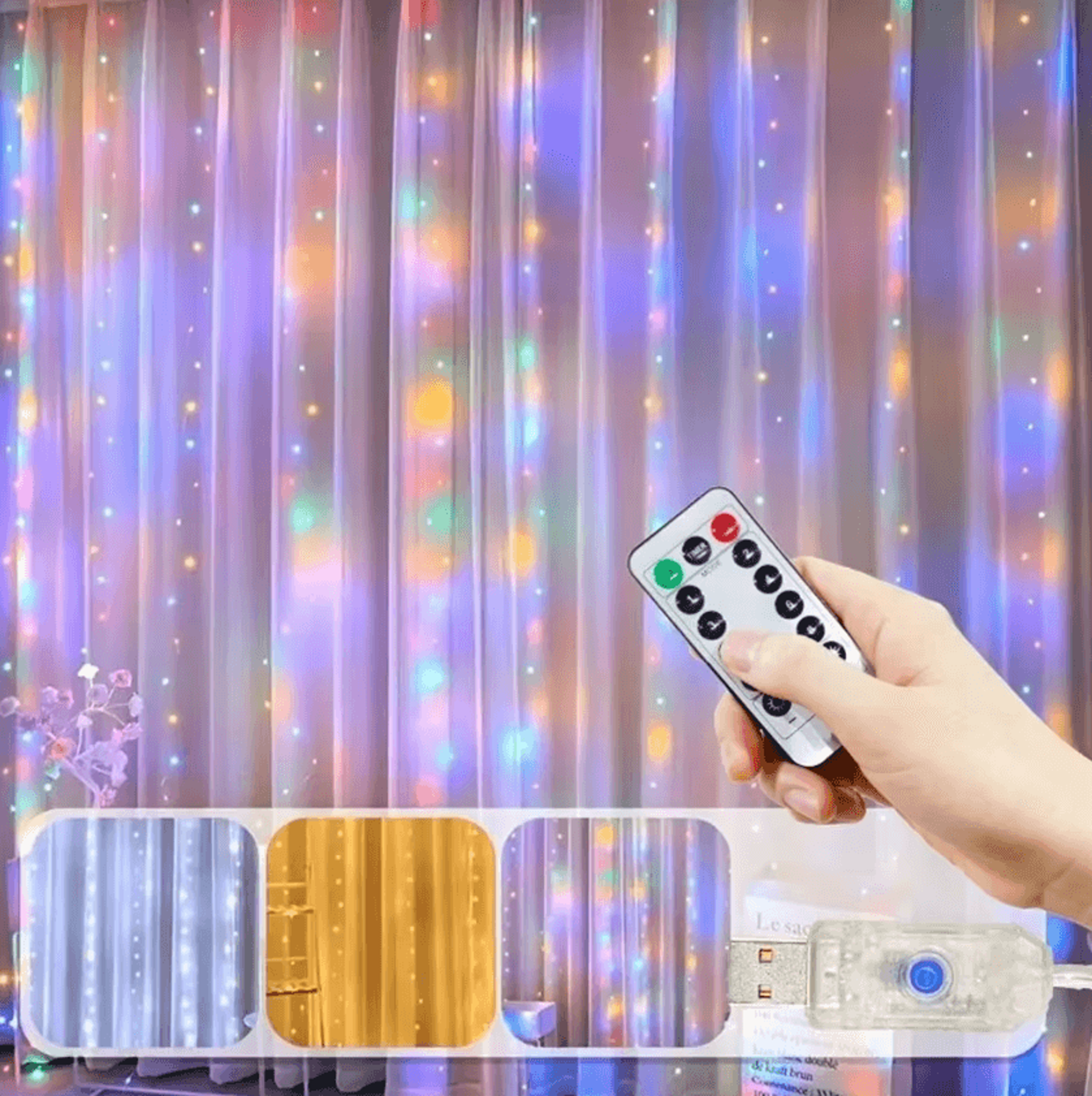 3m 6m usb led curtain lights with remote and 8 modes