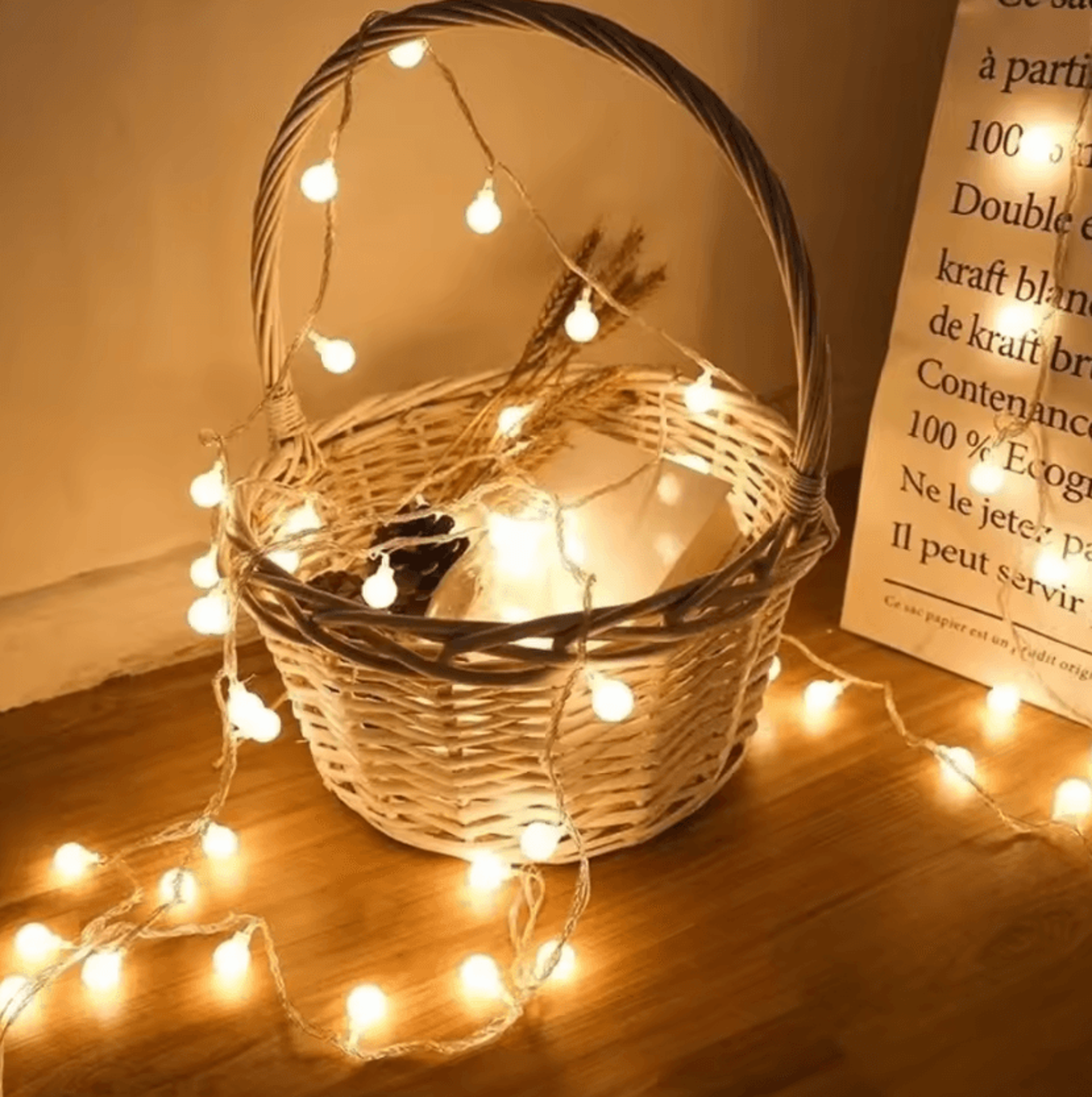 10m ball led garland string lights with usb or battery power