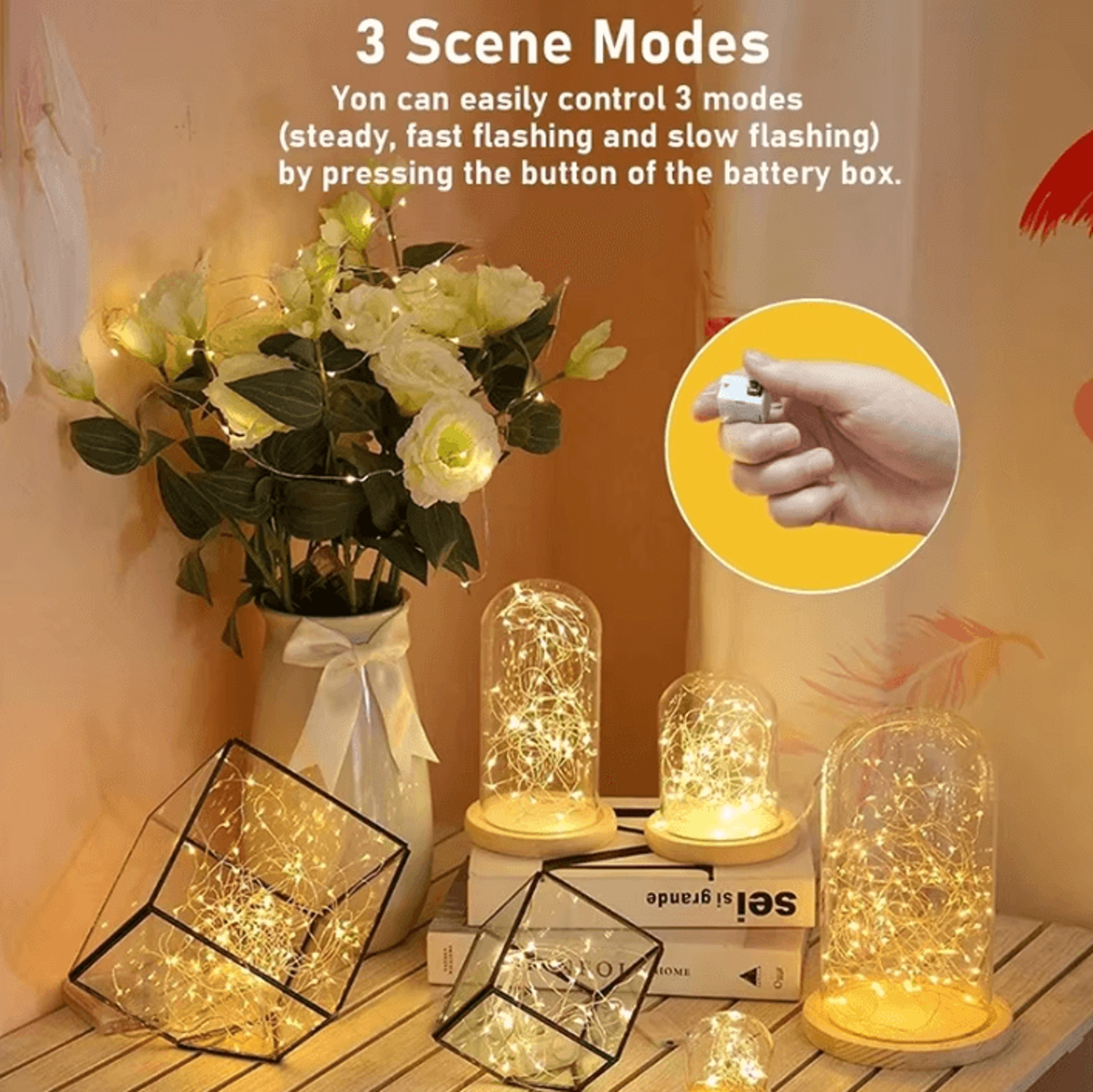 button battery fairy string lights for home and wedding decor