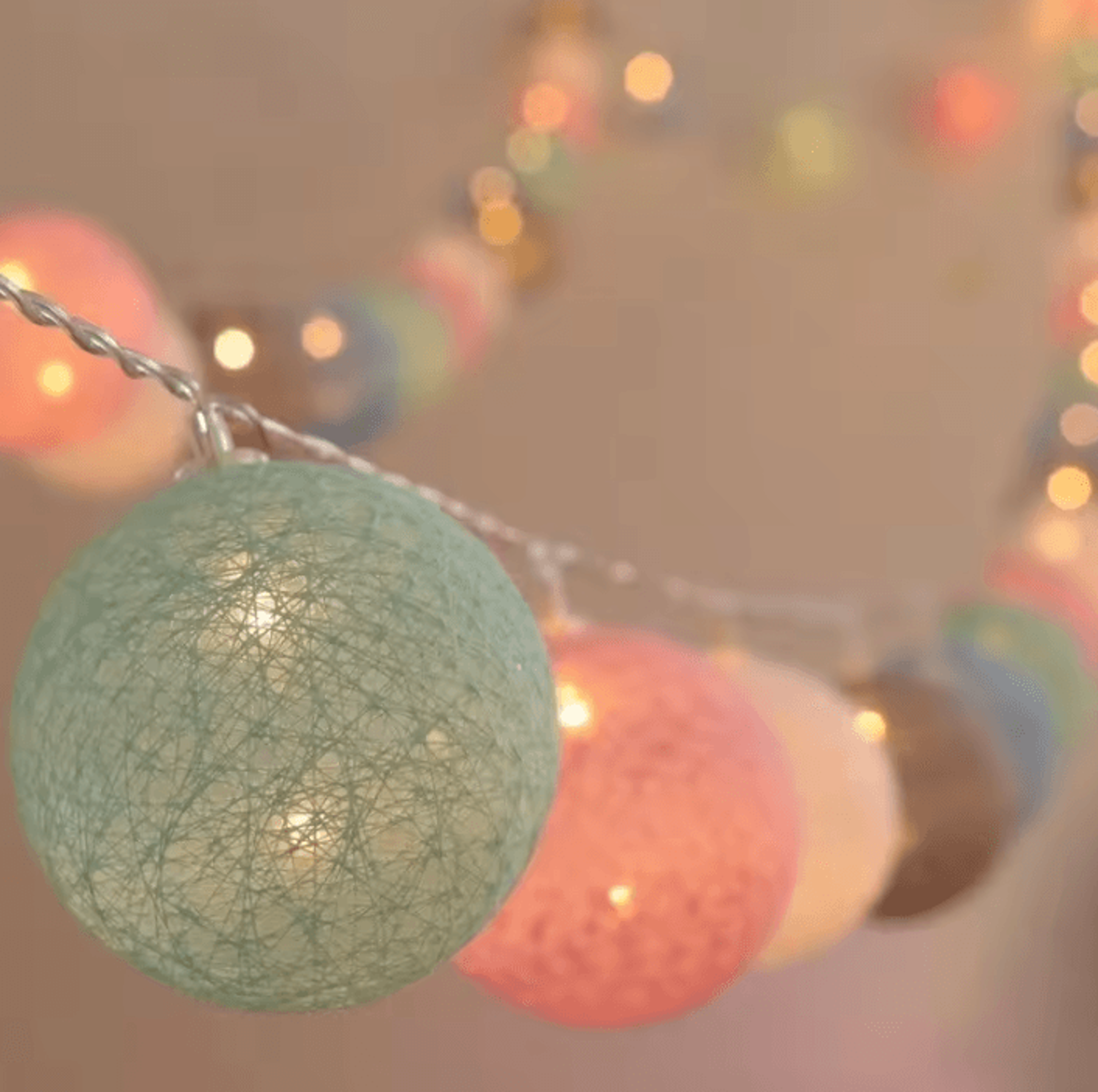 cotton ball led string lights for home and party decor