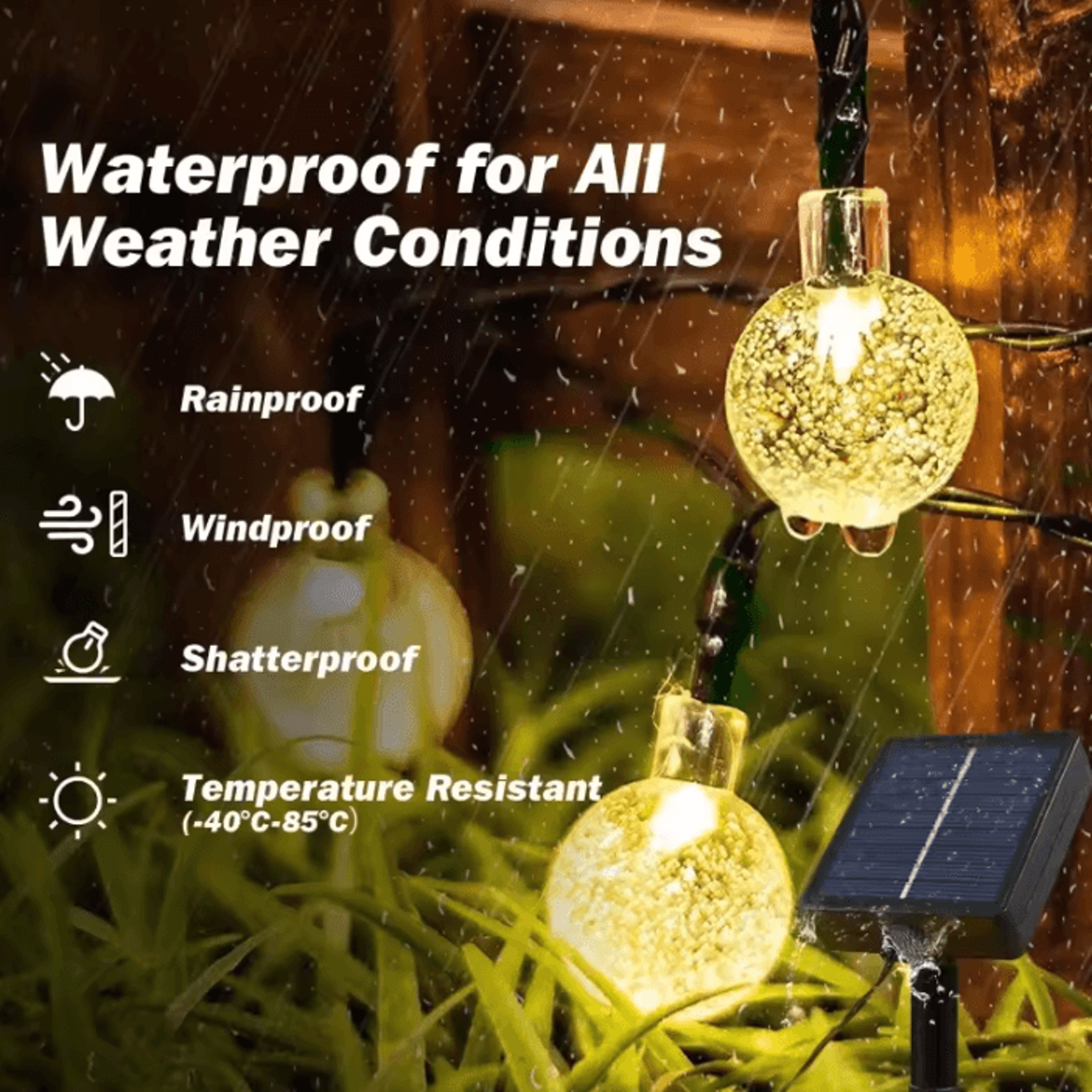 solar crystal bubble ball string lights for outdoor garden decor