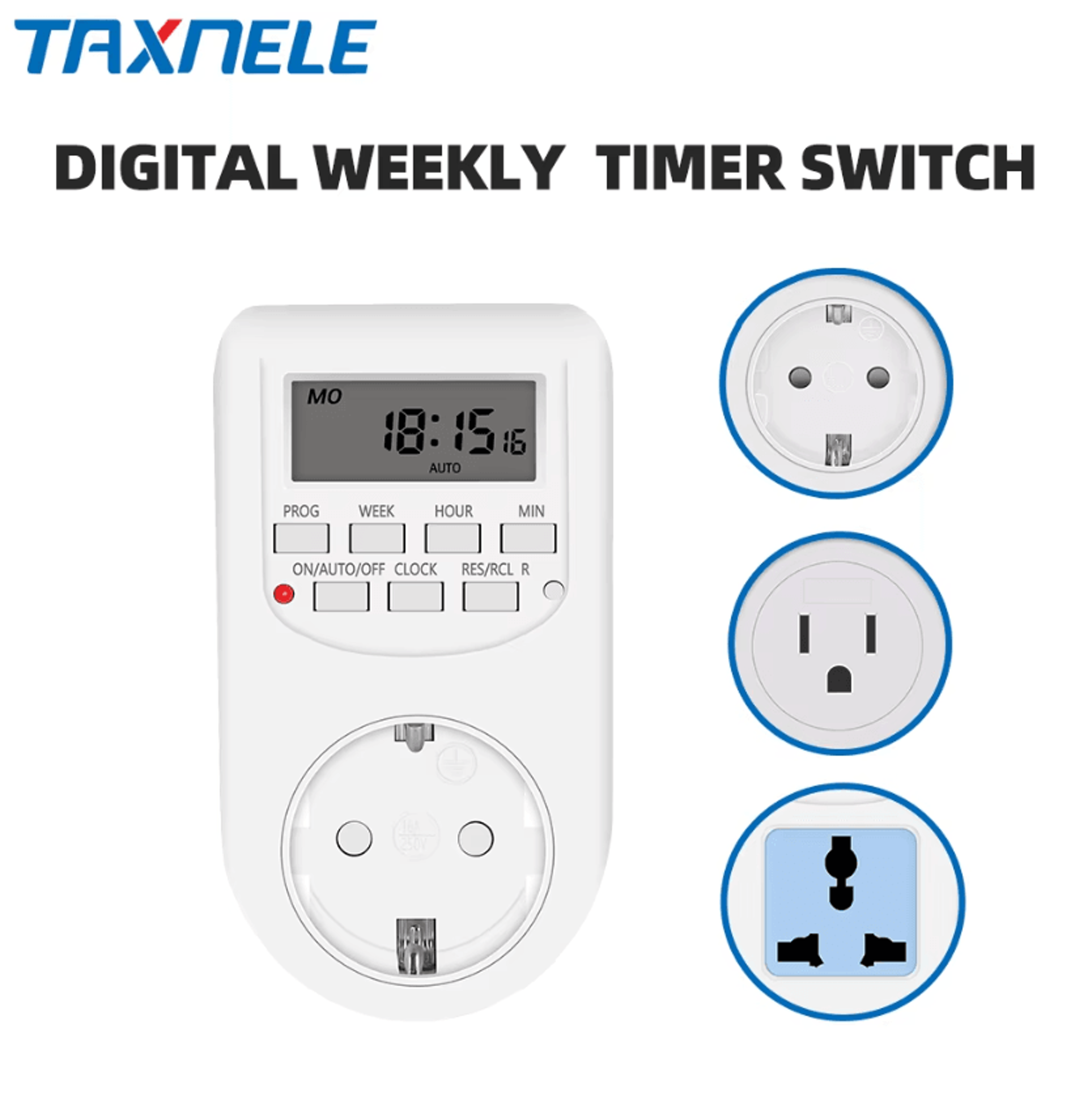 weekly programmable digital timer plug for automatic appliance control