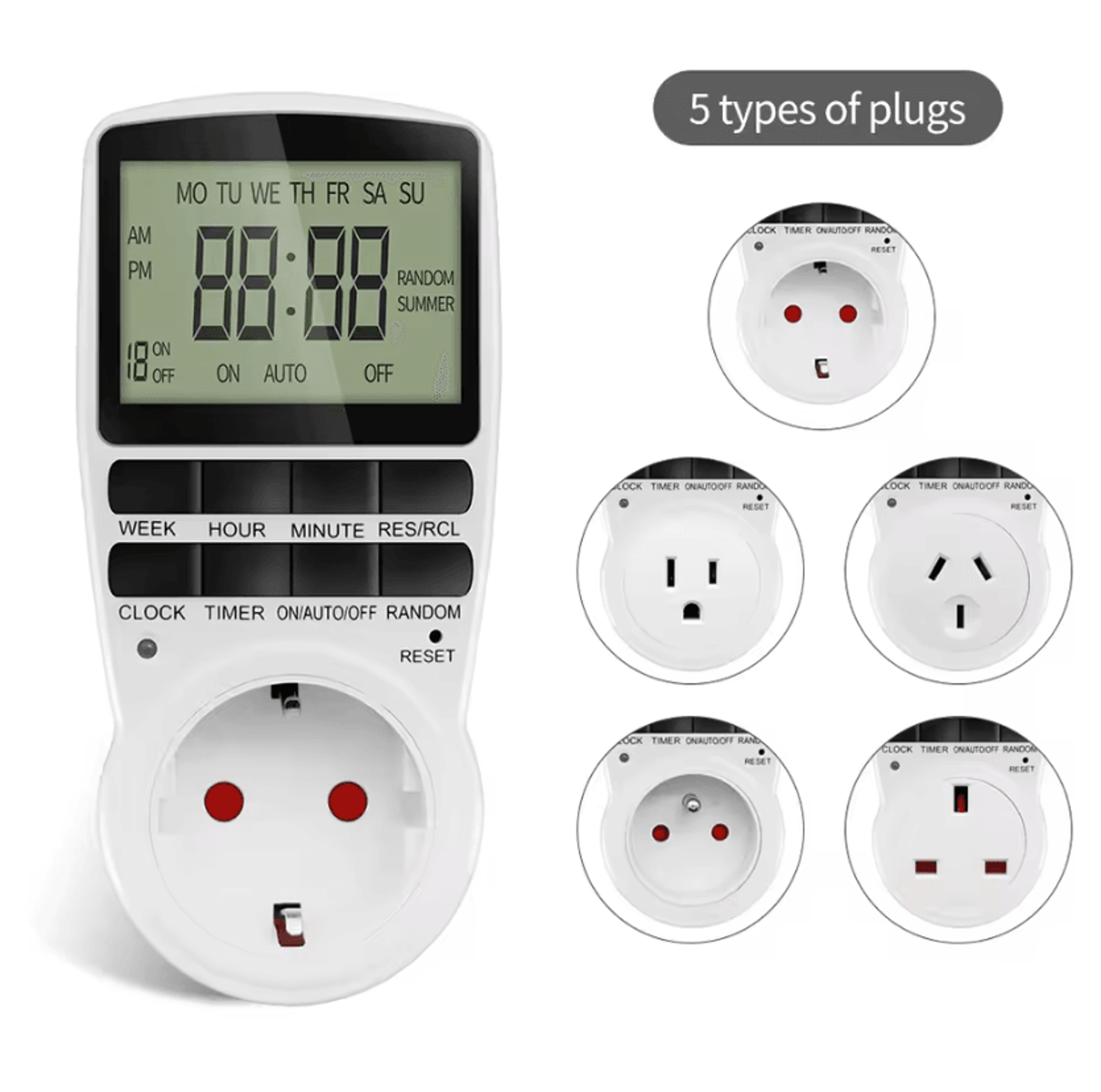 220v programmable digital timer plug for home appliance scheduling