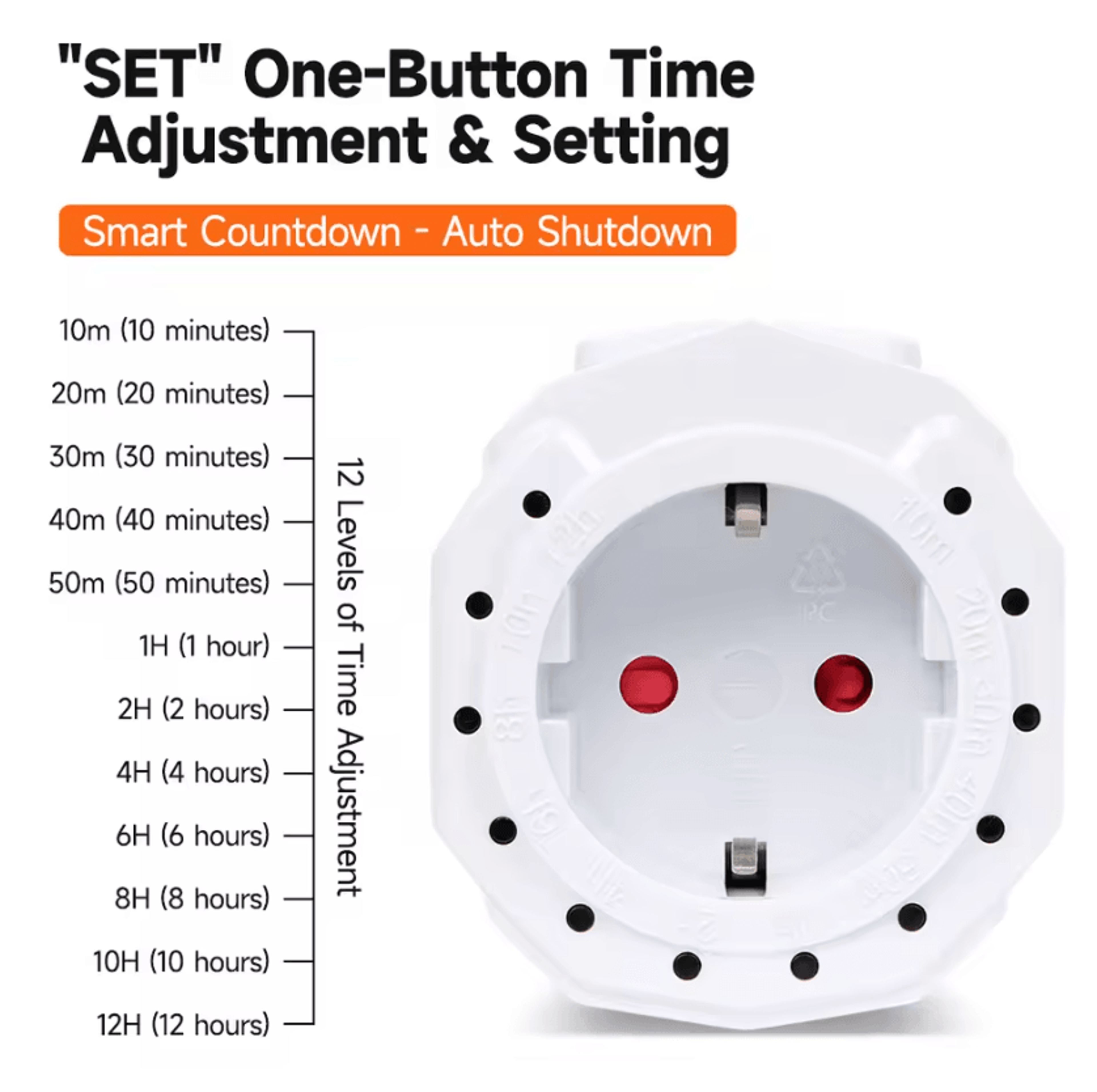 12 hour smart countdown timer plug for automatic appliance control