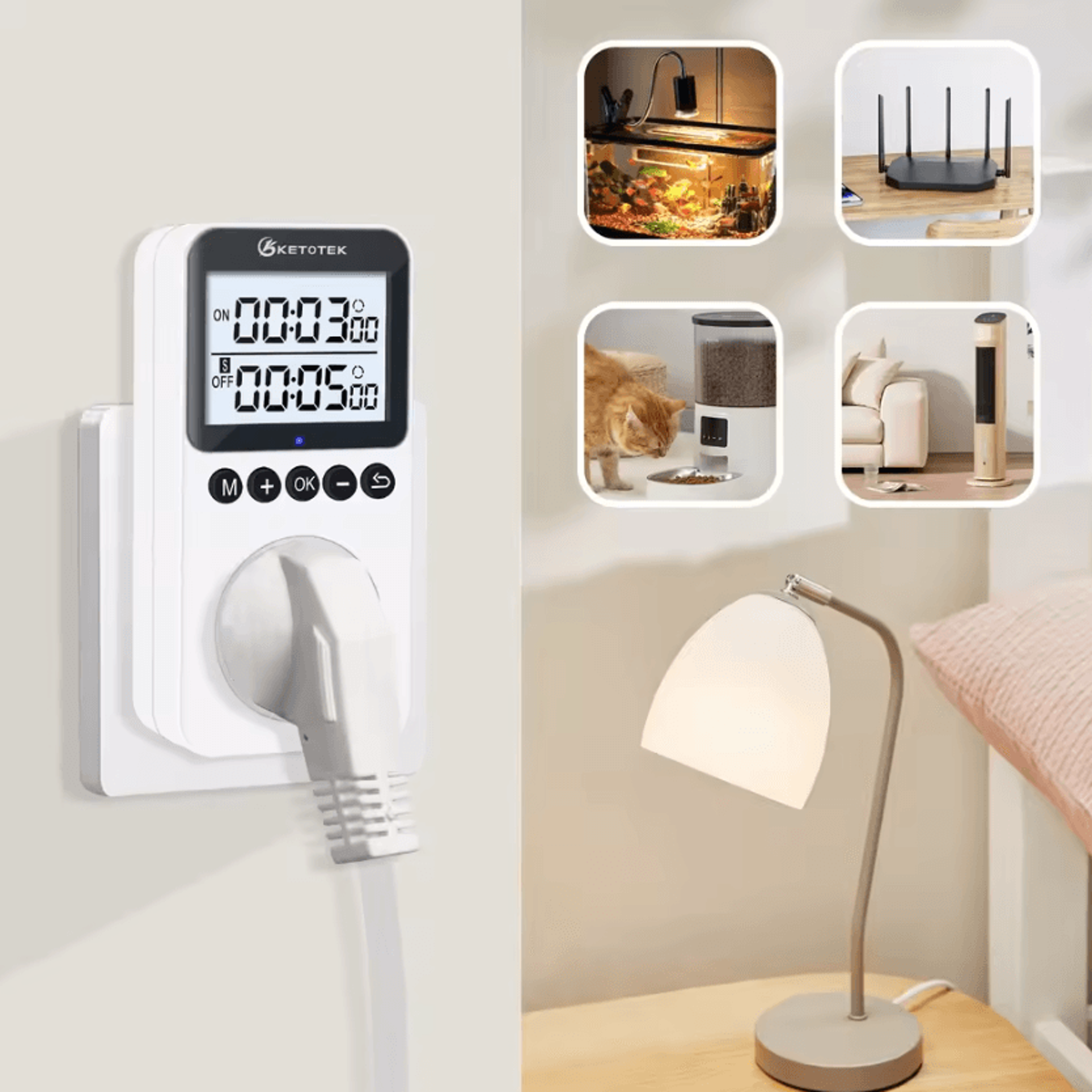 smart digital countdown timer socket for automatic power control