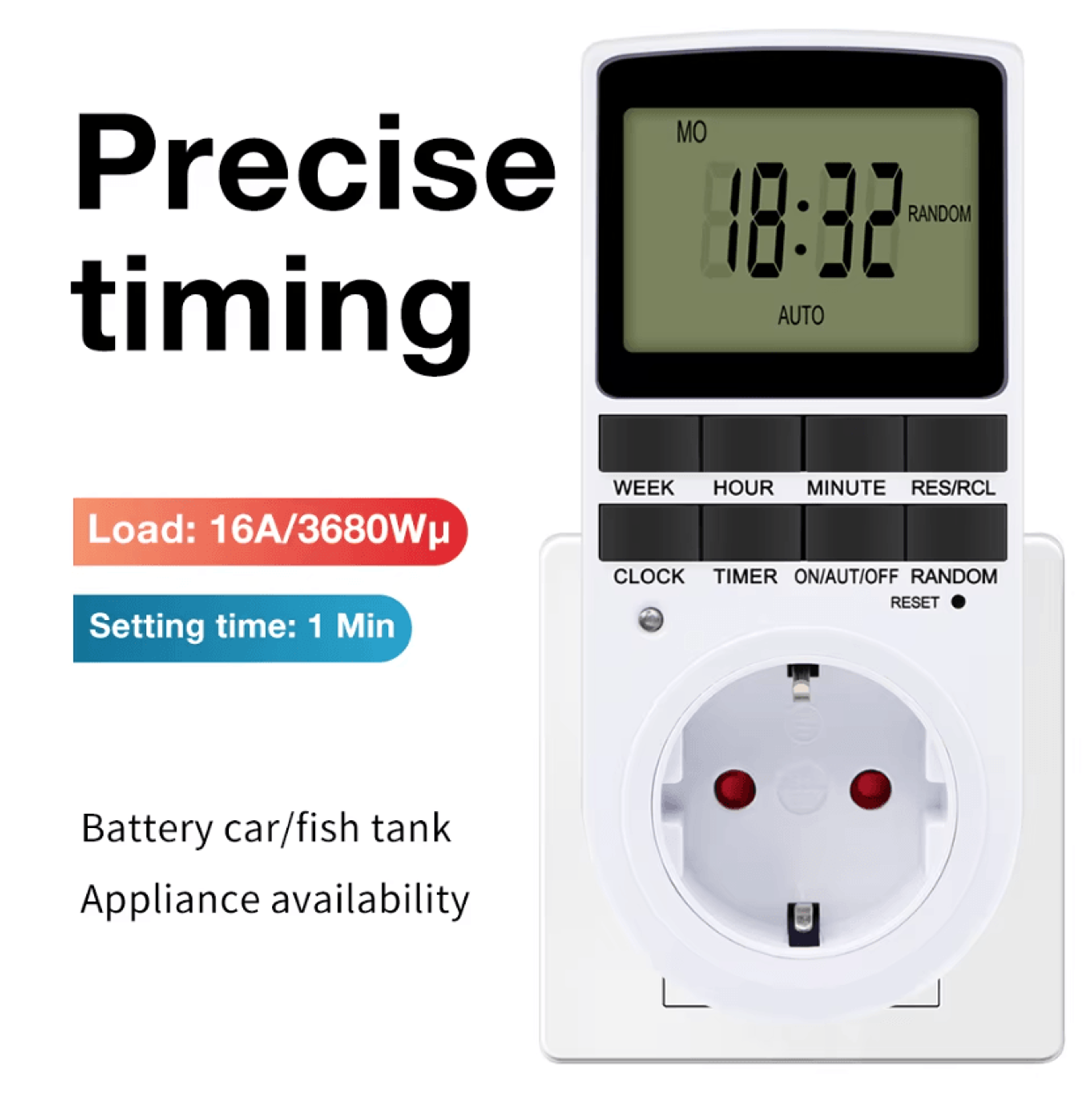 24 hour programmable digital timer outlet