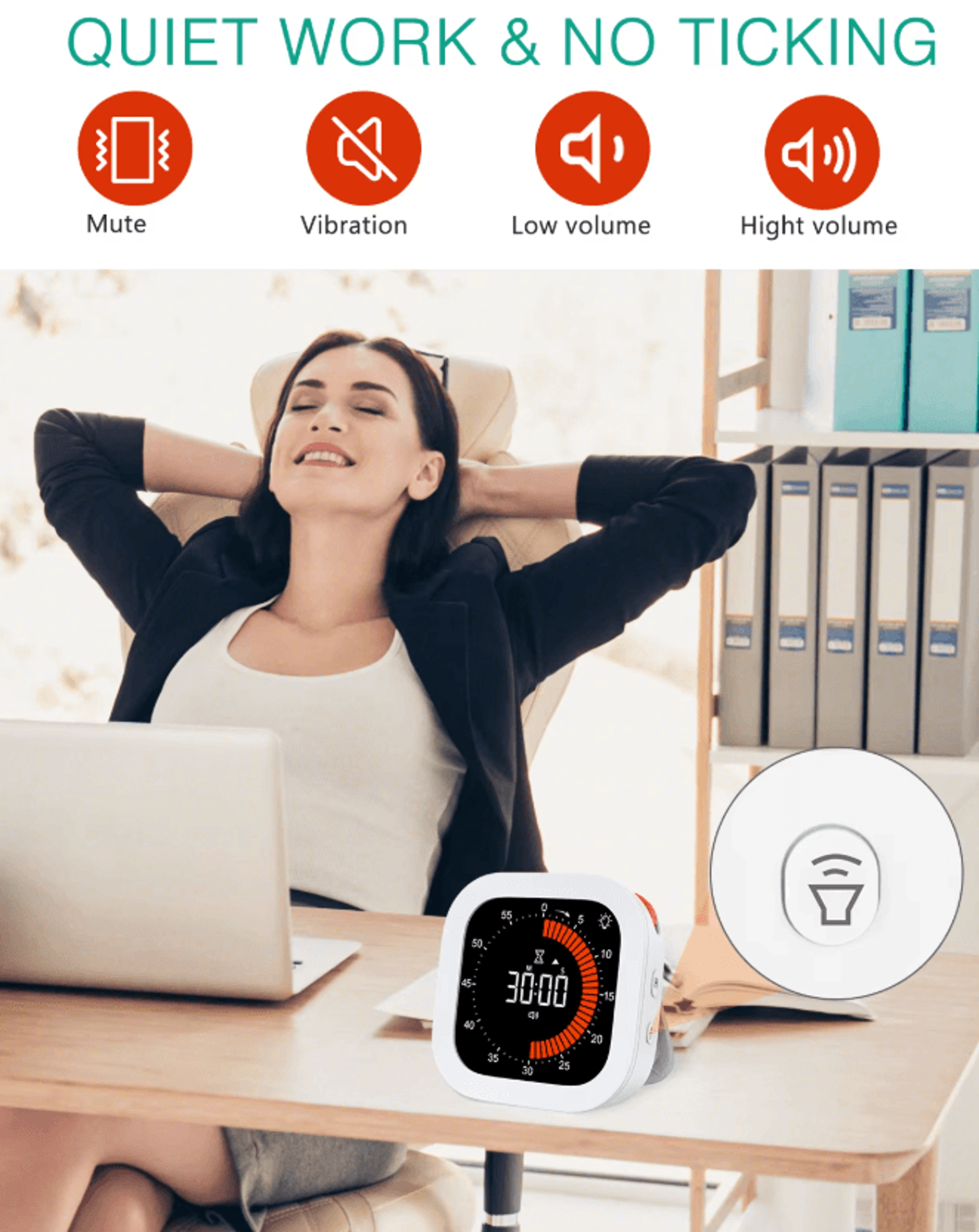 rechargeable digital visual countdown timer