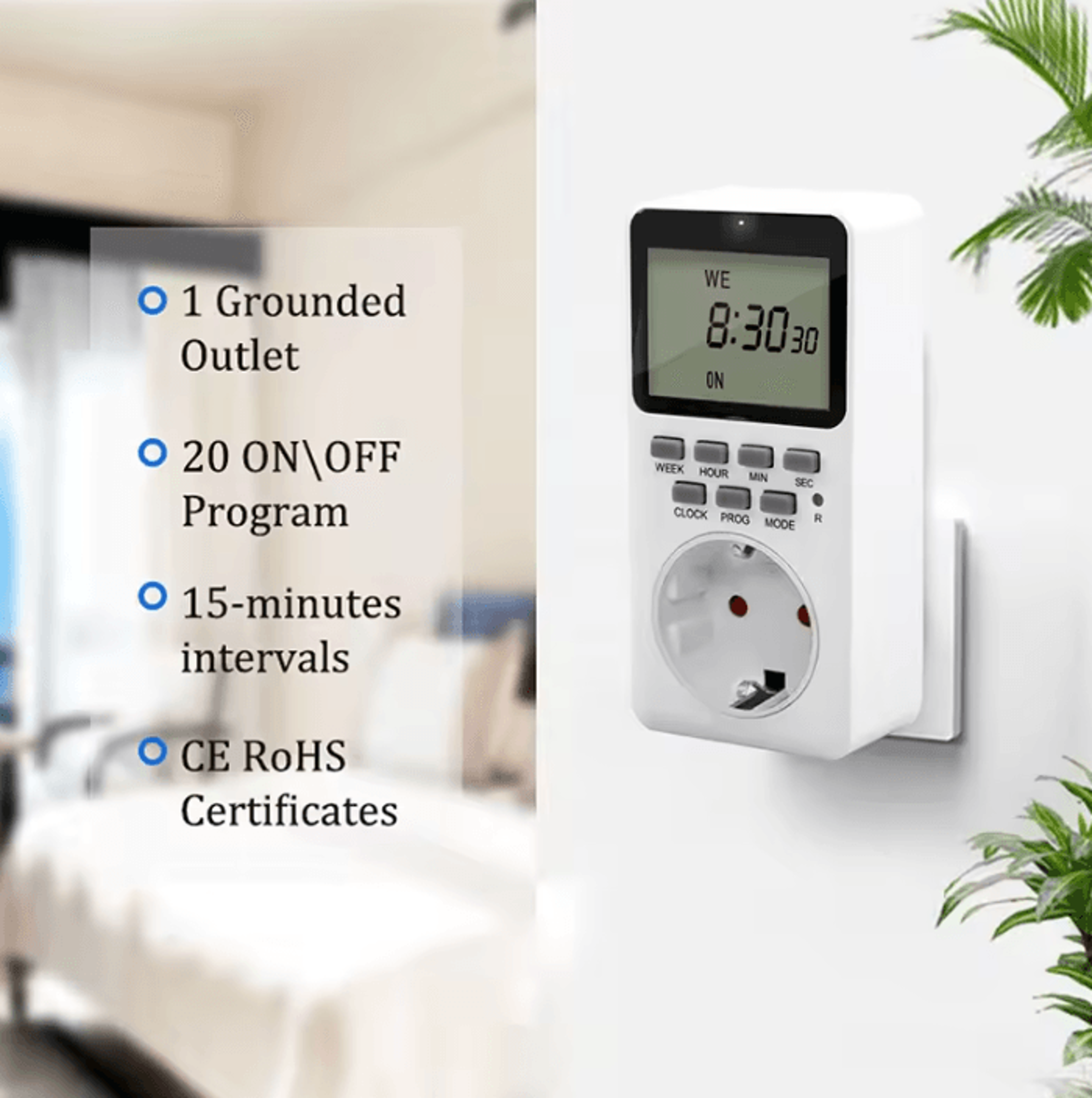 20 program weekly digital timer outlet