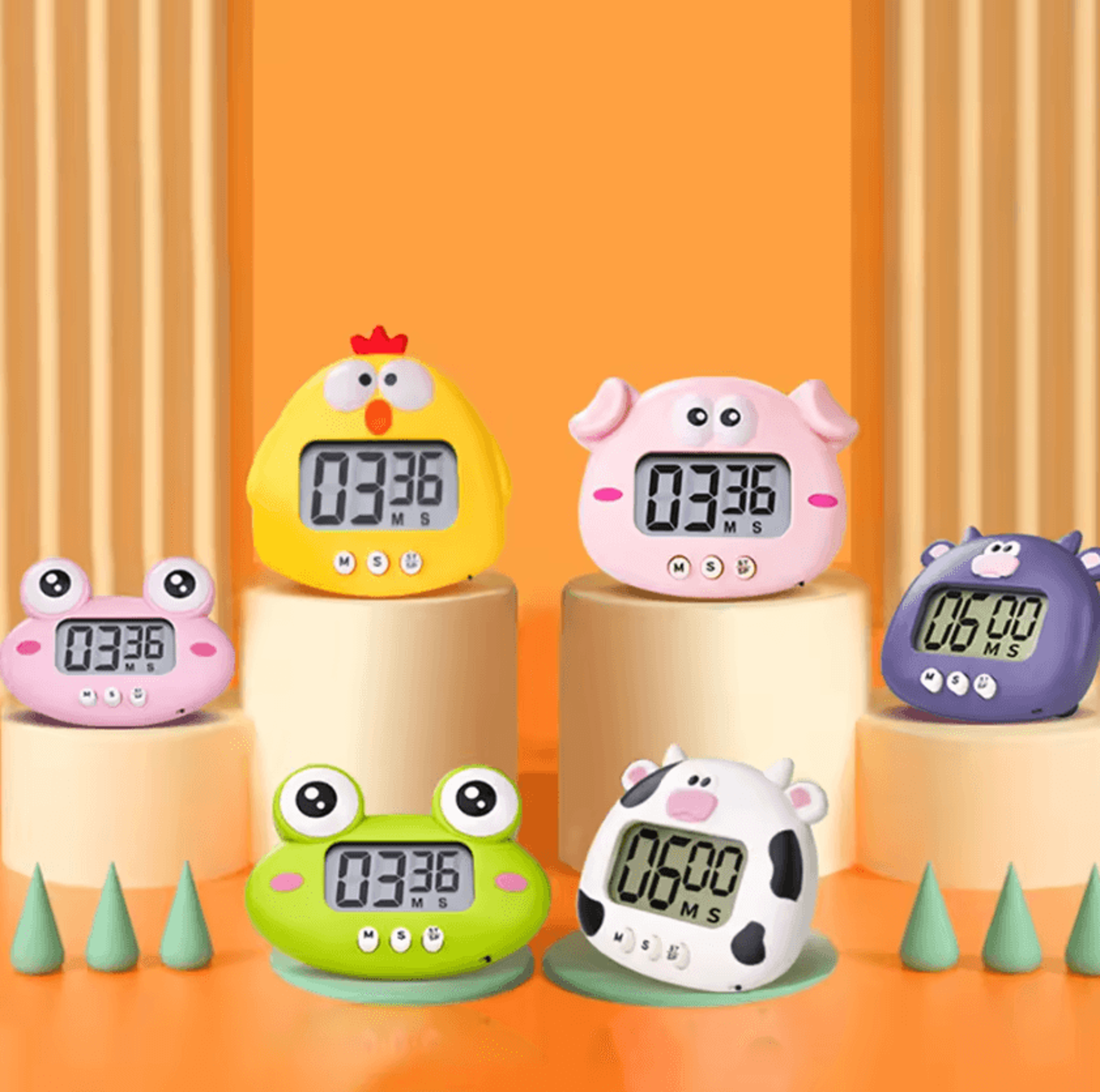 cute animal magnetic lcd kitchen timer
