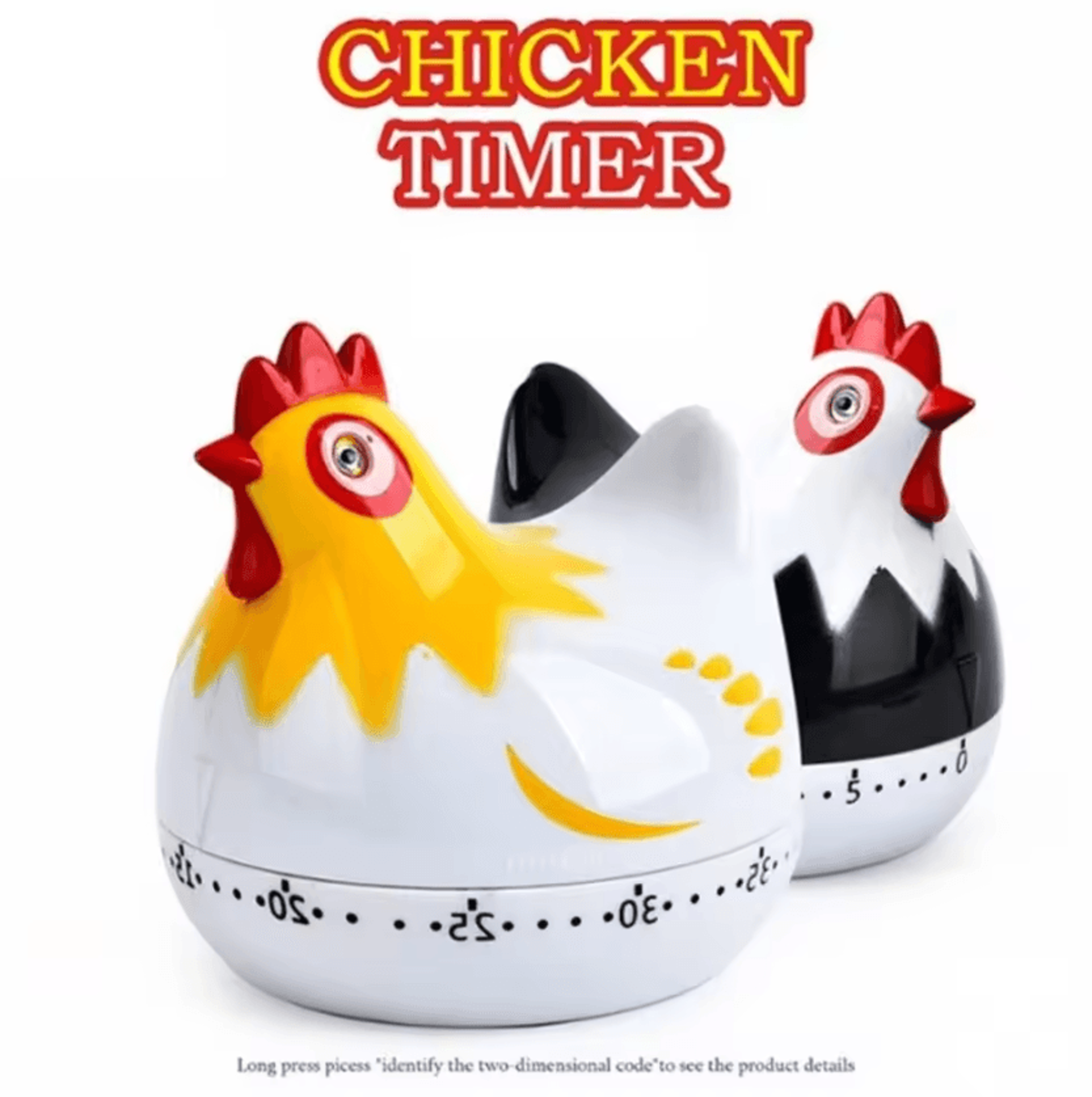cute chicken mechanical kitchen timer for cooking and baking