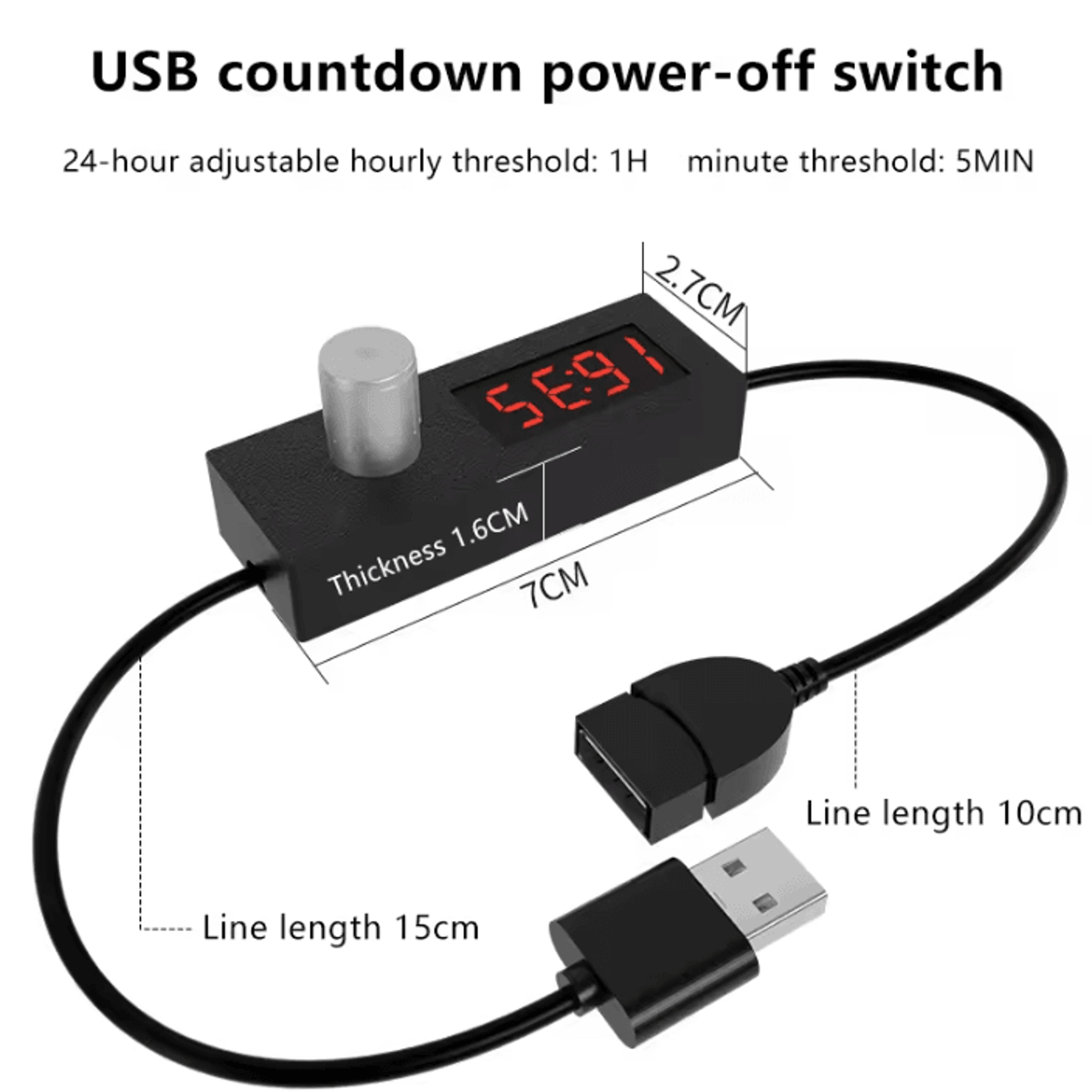 24 hour automatic shutdown usb countdown timer switch