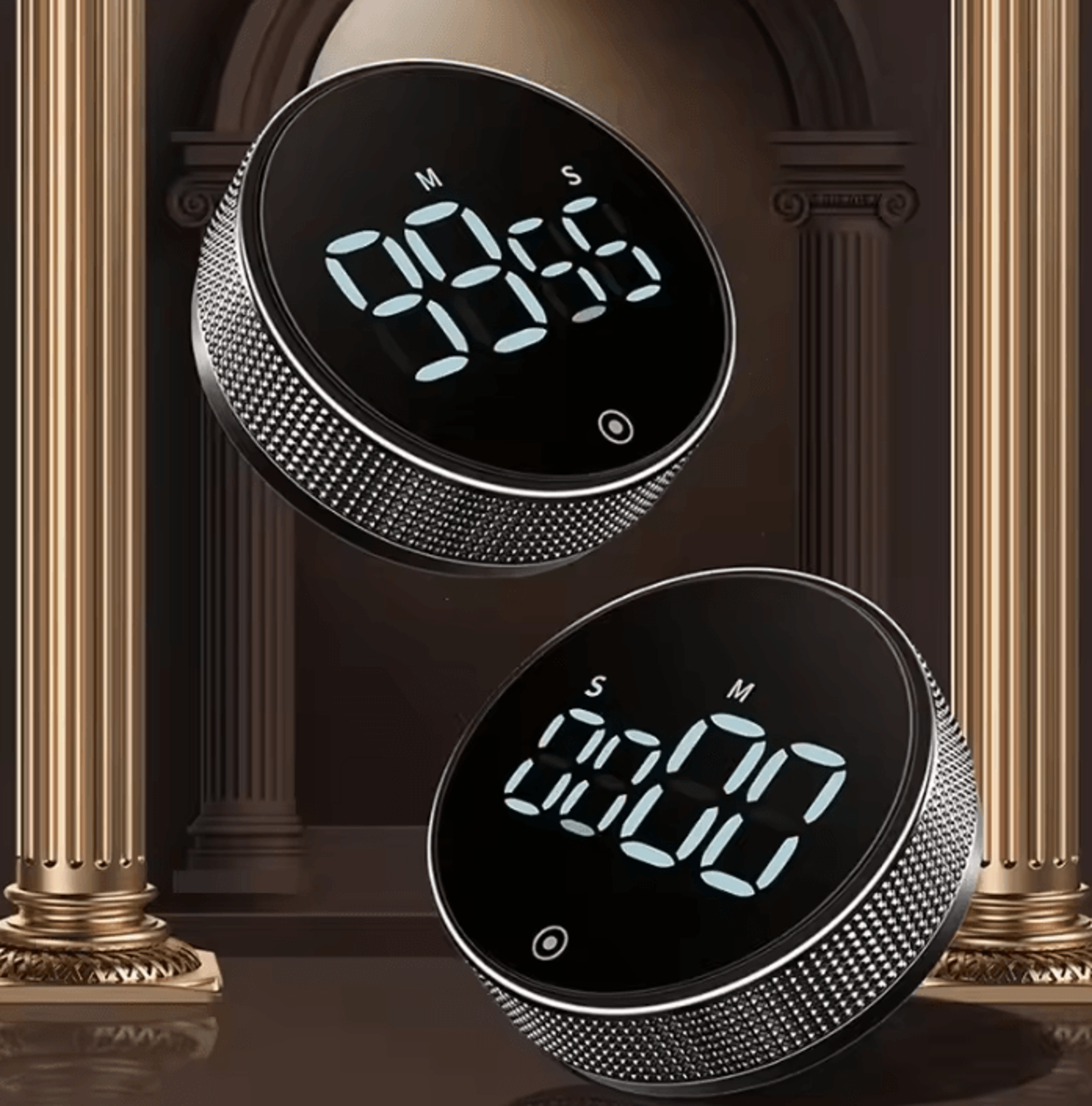 magnetic digital kitchen timer with rotary dial and led display