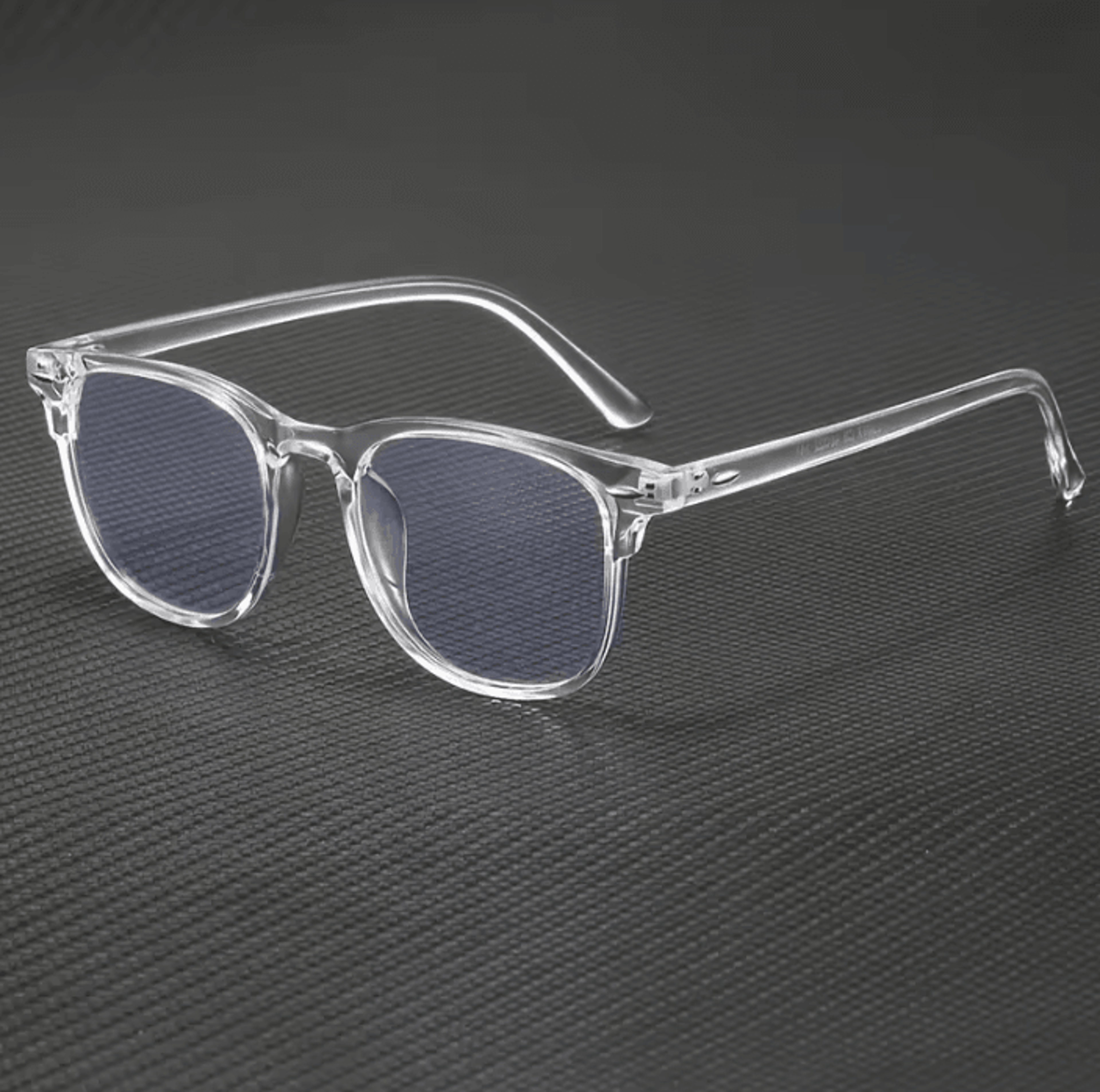 transparent square blue light glasses with clear trendy frame