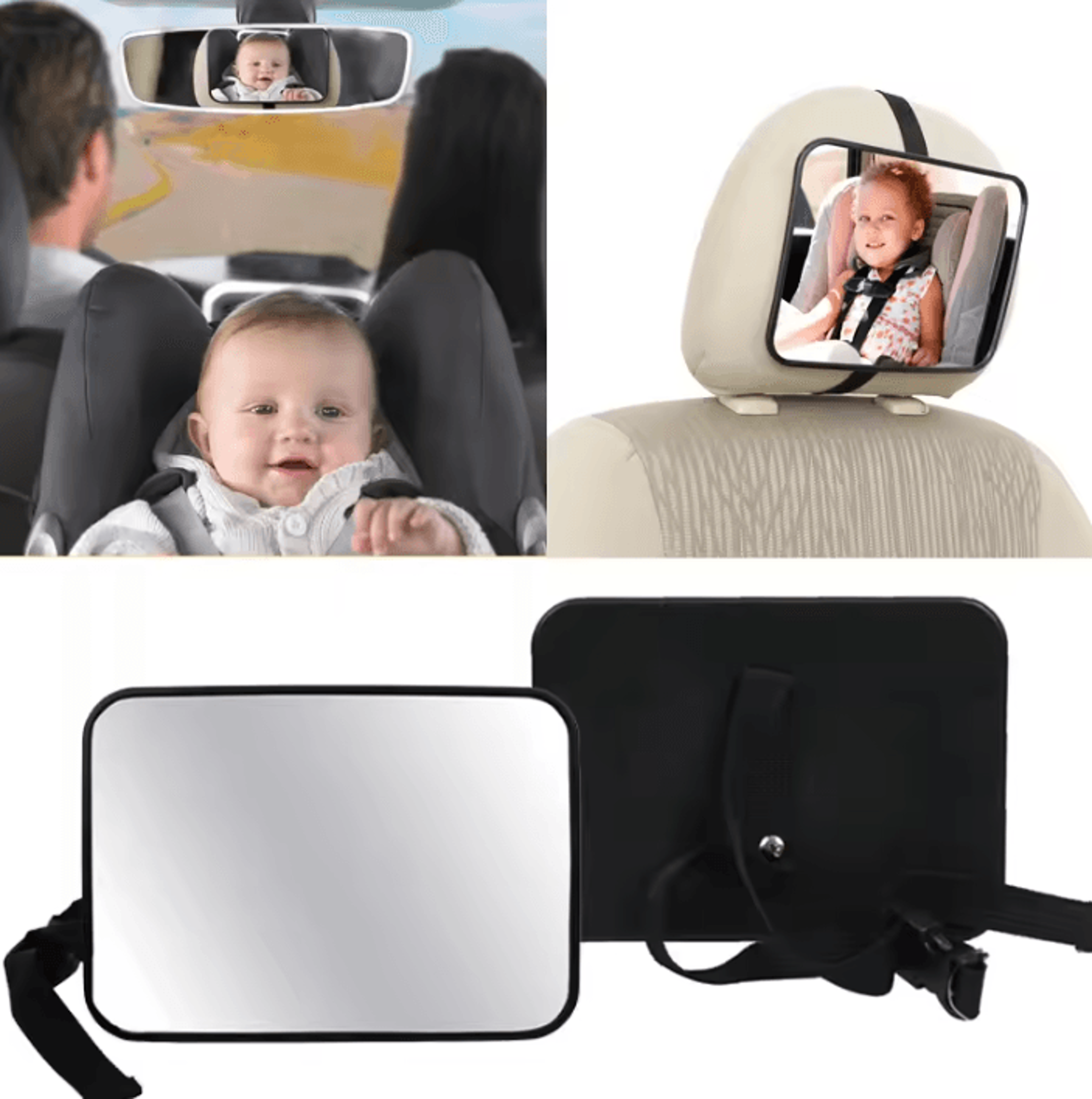 adjustable wide view baby car mirror for rear seat monitoring