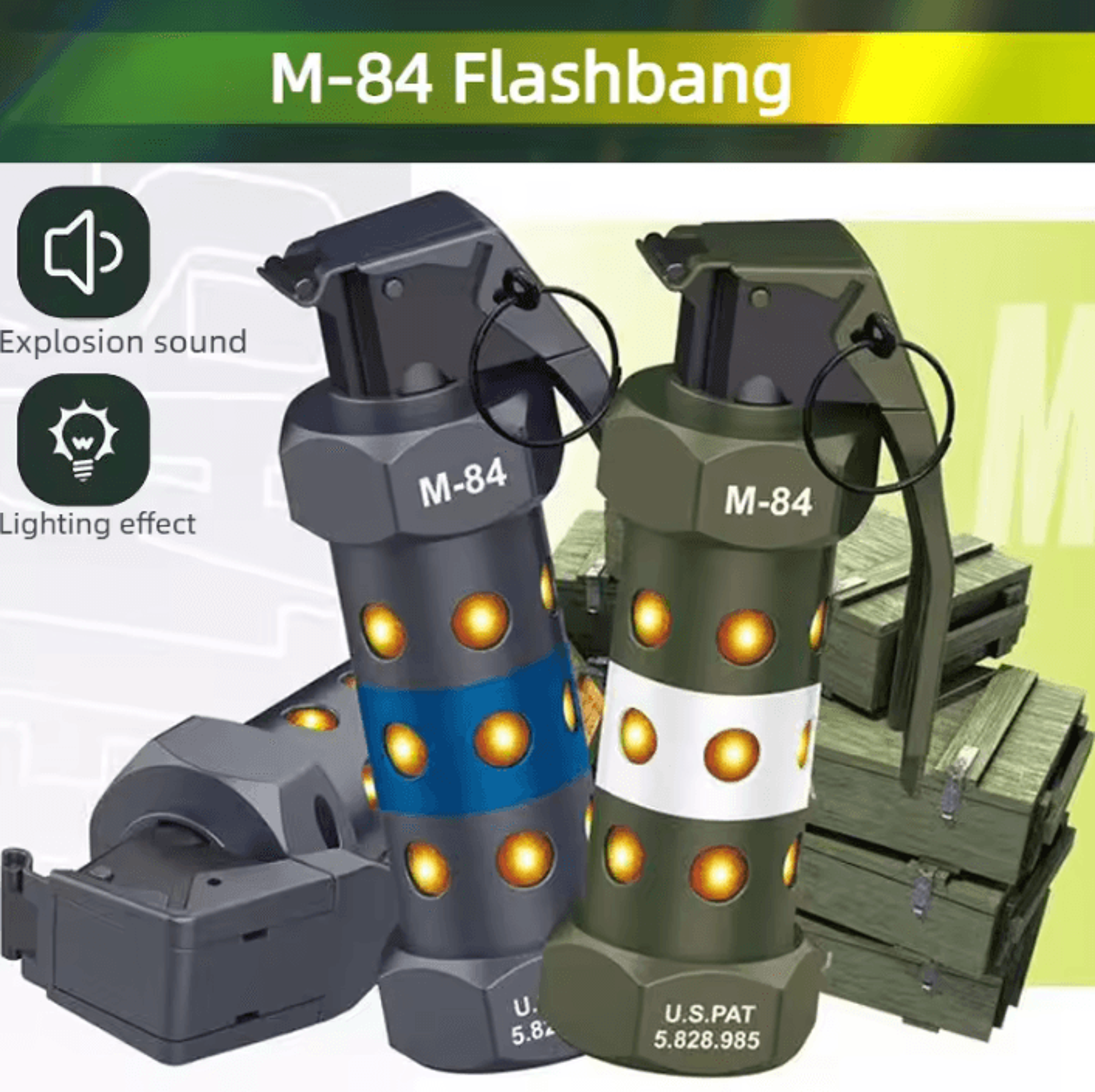 m84 style tactical led camping light and cosplay prop