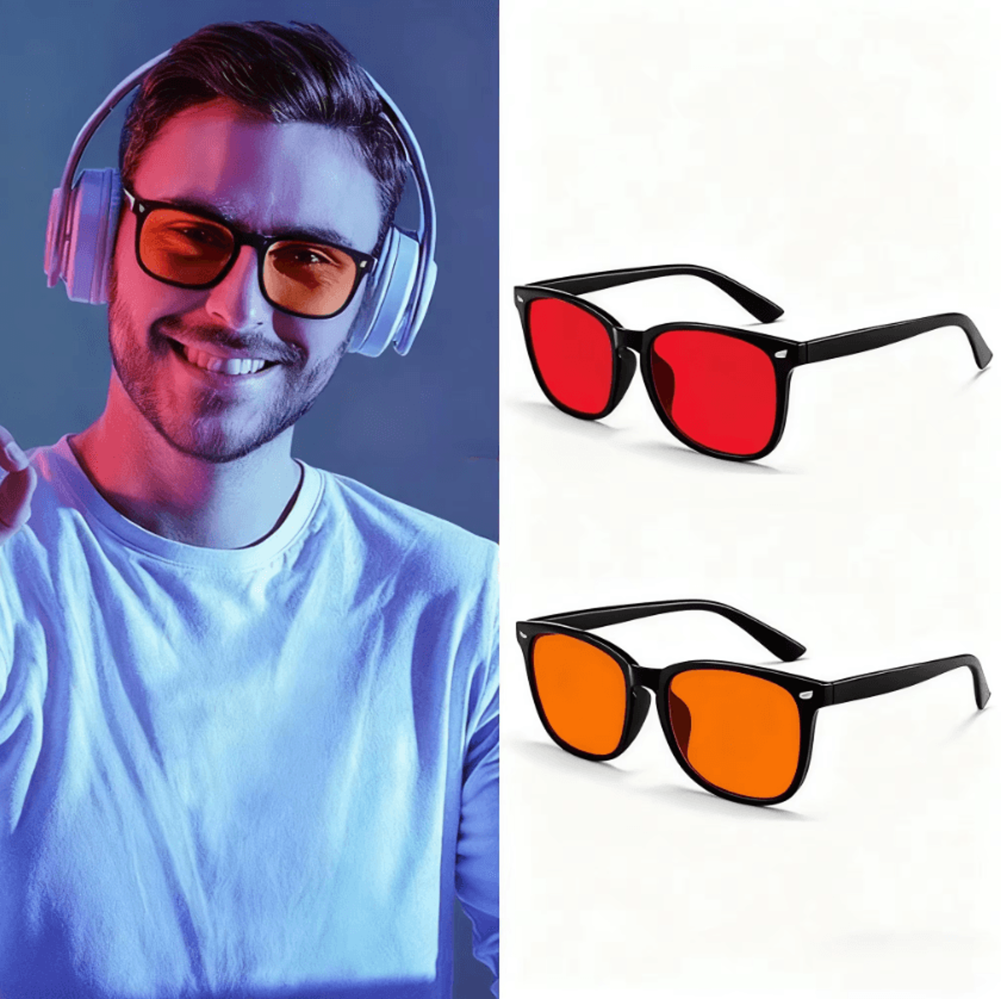 red lens blue light blocking glasses for sleep and screen use