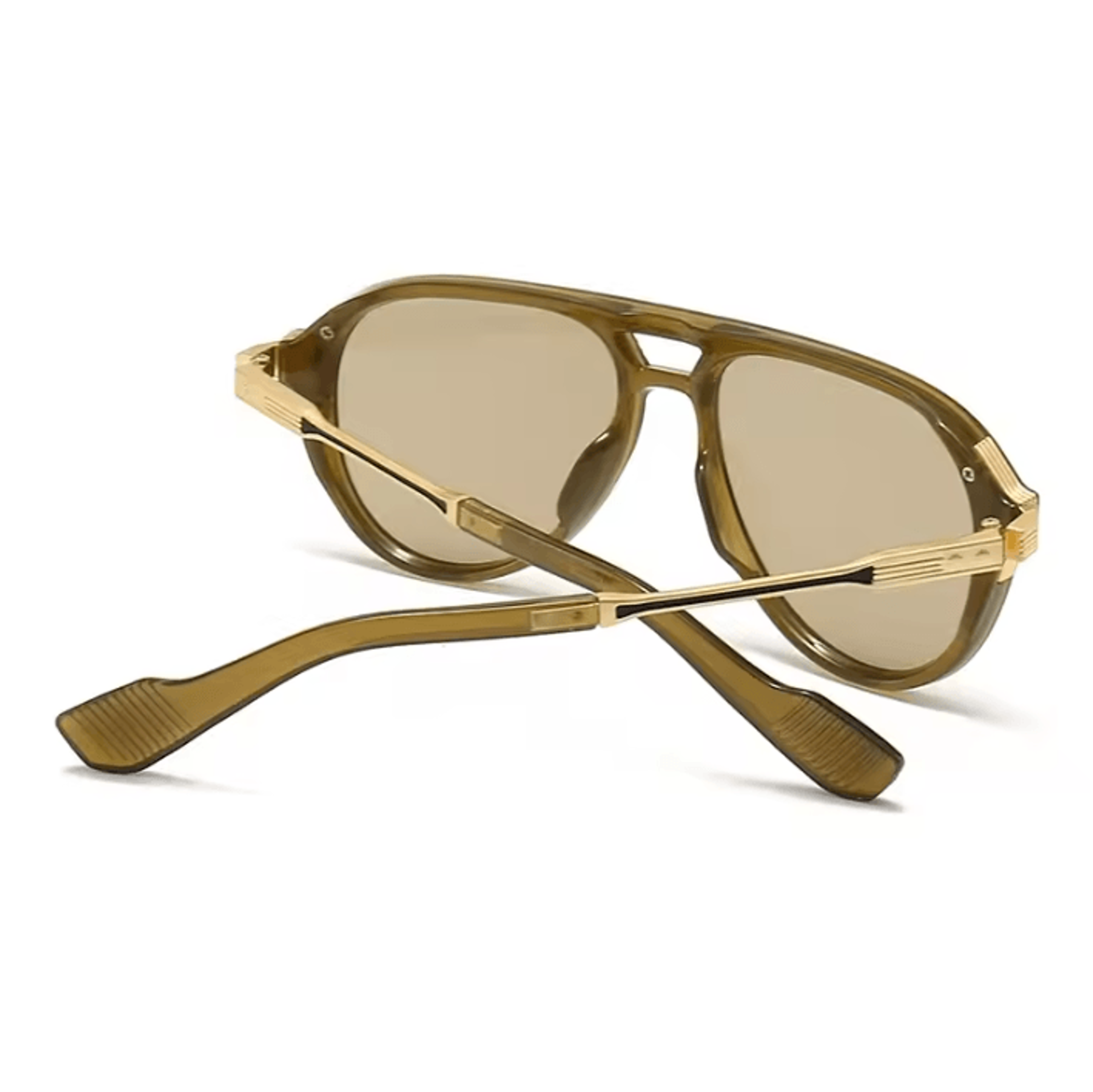 retro double bridge square aviator sunglasses for men