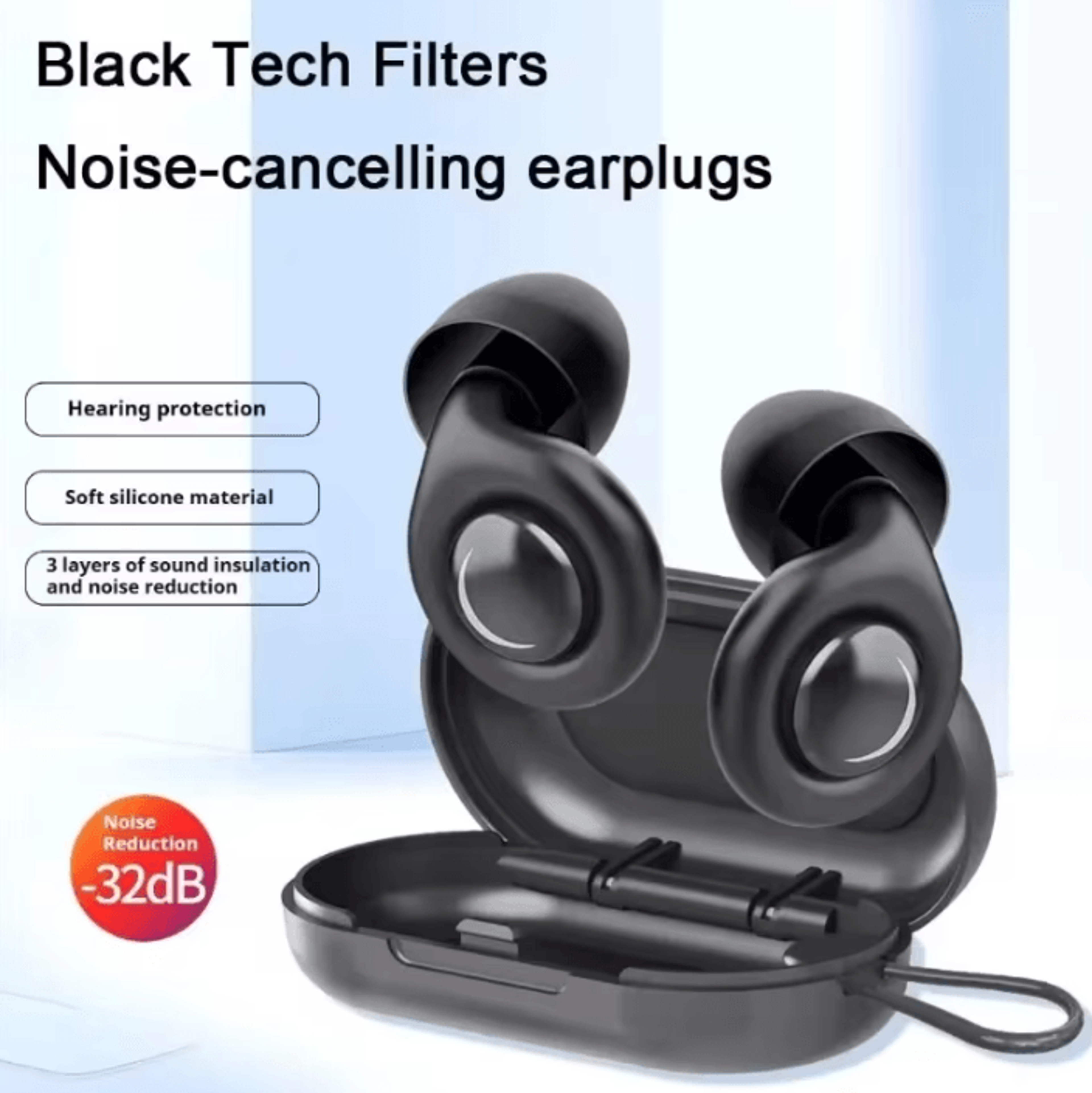 reusable silicone noise reducings ear plugs for sleep and travel