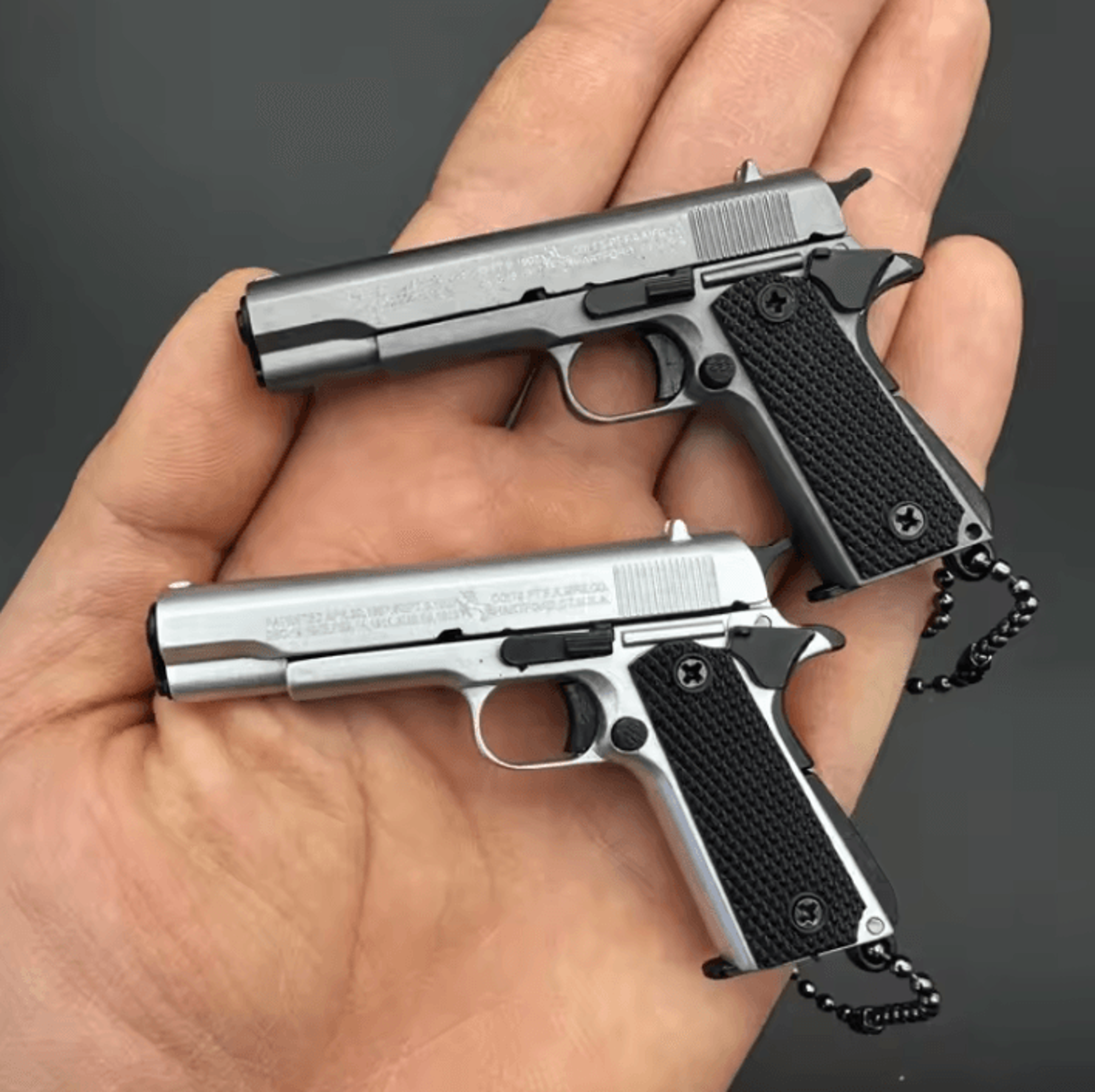 1 3 gold m1911 style mini alloy model keychain